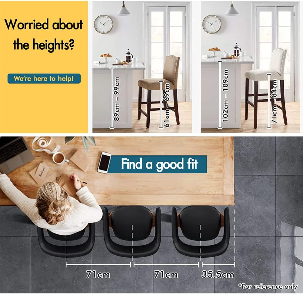 ALFORDSON 1X Bar Stool Adjustable Kitchen Stool Joan Swivel Counter Barstool Dining Chair Home Bar Furniture in 61-82Cm Seat Height with Floor Protector for Dining Room All Black image number 2