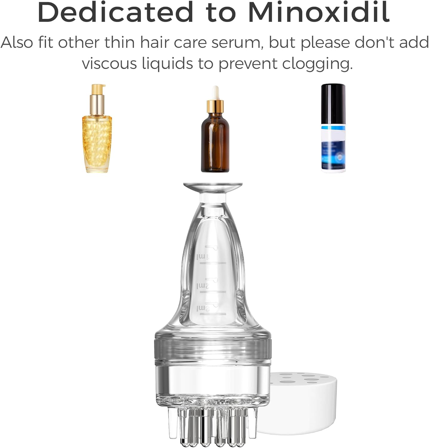 Minoxidil Applicator, Quick Efficient Apply No Messy Hair Serum Applicator Small Minoxidil Applicator Tool, Hair Applicator Bottle Minoxidil Brush Scalp Applicator Comb Dedicated to Minoxidil