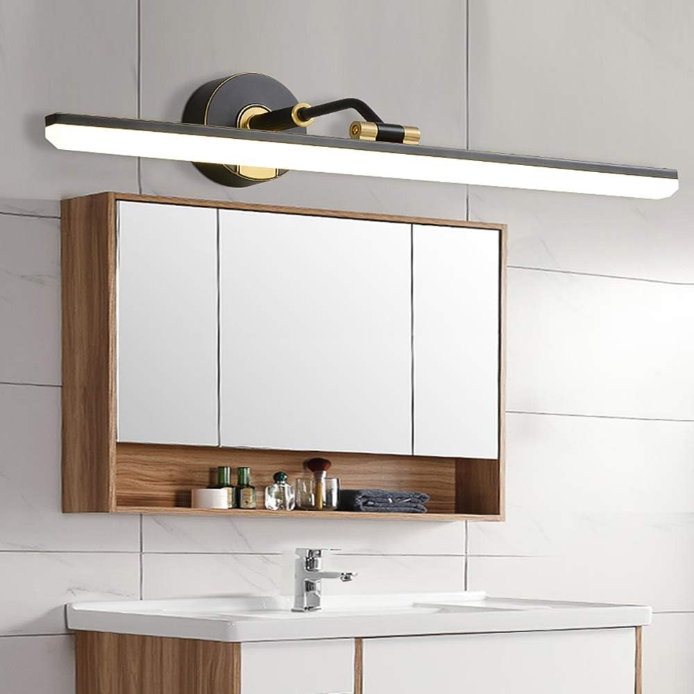 Led Bath Mirror Lamps,57Cm Metal Bathroom Wall Light Make-Up Lighting,Ip20 Waterproof Adjustable Mirror Frame Light,Vanity Mirror Light,Energy-Saving Wall Light Bedside Lamp,Natural Light 10W,White