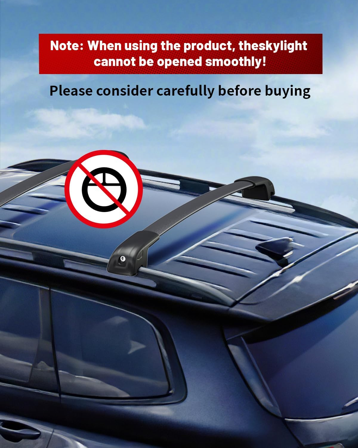 Car Roof Rack Cross Bars Compatible with KIA Sportage X-Line Awd/Sportage X-Pro/Sportage X-Pro Prestige 2023-2024 with Lock for Rooftop Cargo Carrier Luggage Kayak Canoe Bike Snowboard image number 3