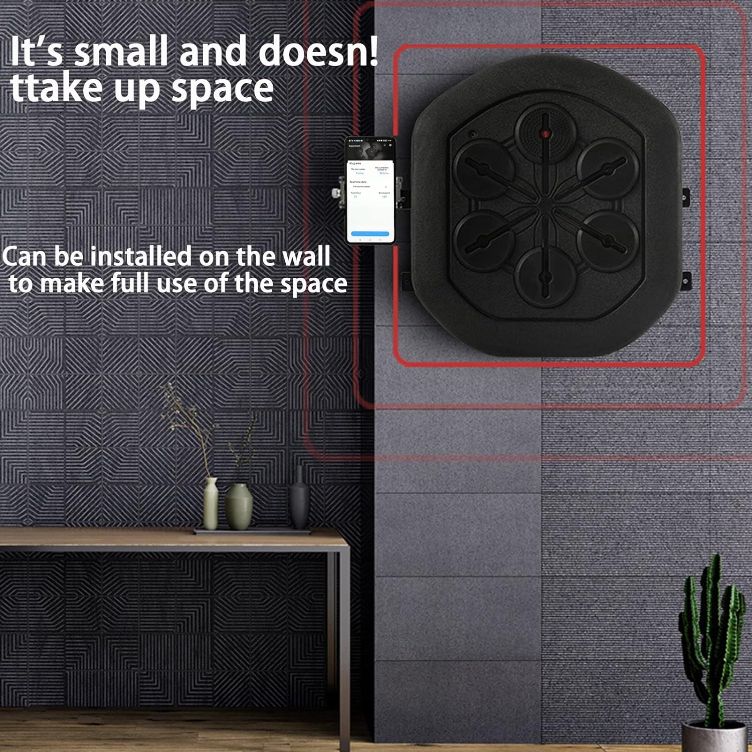 Boxing Training Machine Home Wall Mount Music Boxer, Electronic Smart Focus Agility Training Digital Boxing Wall Target Punching Pads Suitable for Home Exercise/Boxing Training/Stress Release image number 3