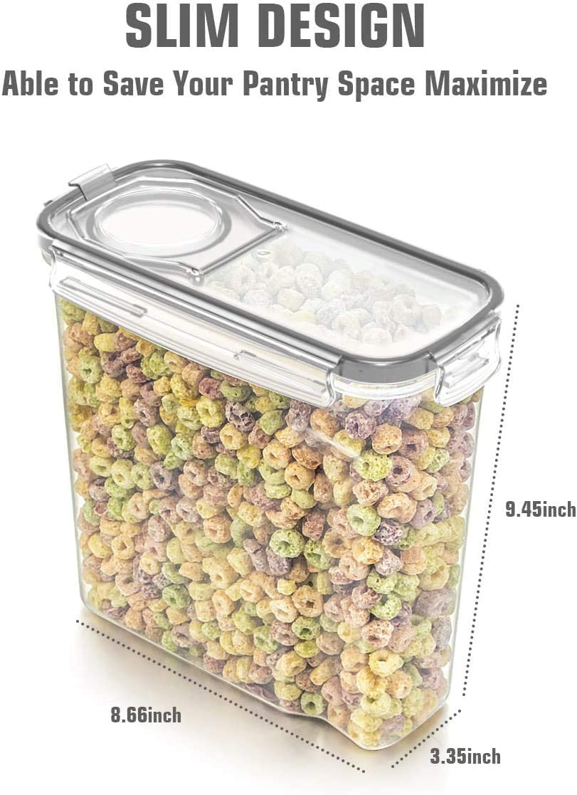 Wildone Cereal Container Set, Food Storage Containers [Set of 4] Large Airtight Storage Keeper 4L(135.2Oz), Leak-Proof & BPA Free, Great for Cereal, Flour, Sugar, Baking Supplies image number 6