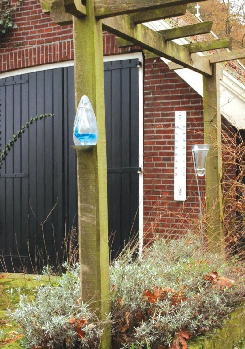 Esschert Design TH31 Thunder/Weather Glass Barometer with Cast Iron Filigree Holder and Overflow Pan, Antique Brown image number 2