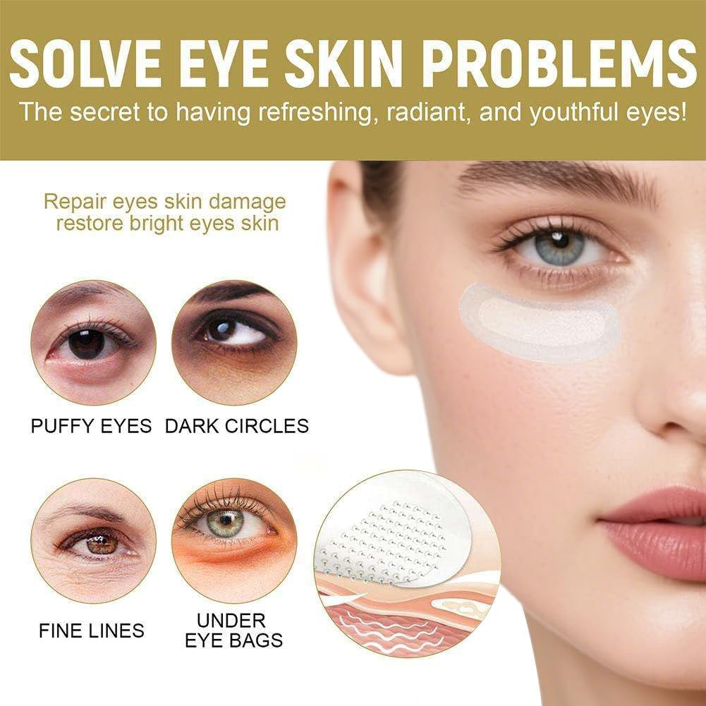 Anti Wrinkle Micro Needle Patches Hyaluronic Acid for Eye Wrinkles, Anti-Aging, Puffy Eyes, Dark Circles, Forehead Lines, 3 Pairs image number 4