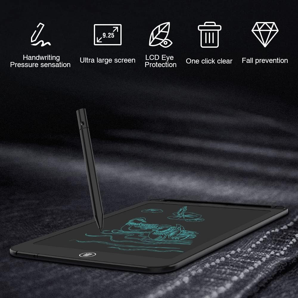 [2 Pack] TIQUS LCD Writing Tablet Pad 9.25 Inch Ewriter Electronic Board and Memo Notes for and Adults at Home School and Office Middle Stylus [Black] image number 6