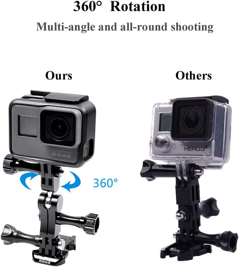 Helmet Arm Mount, Swivel Extension Arm for Gopro 7 6 5 4 3, 360 Degreen Aluminum Ball Joint Adapter for DJI Osmo Action, YI, Campark, AKASO image number 2