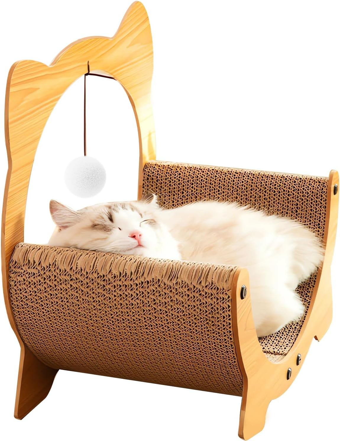 Boutsady Upgrade 2 in 1 Cat Scratcher Board, Lounger and Fun Interactive Scratch Pad, Heavy Duty Corrugated Cat Scratching Pad for Indoor Cats of Small Medium Size (Extra Large) image number 2