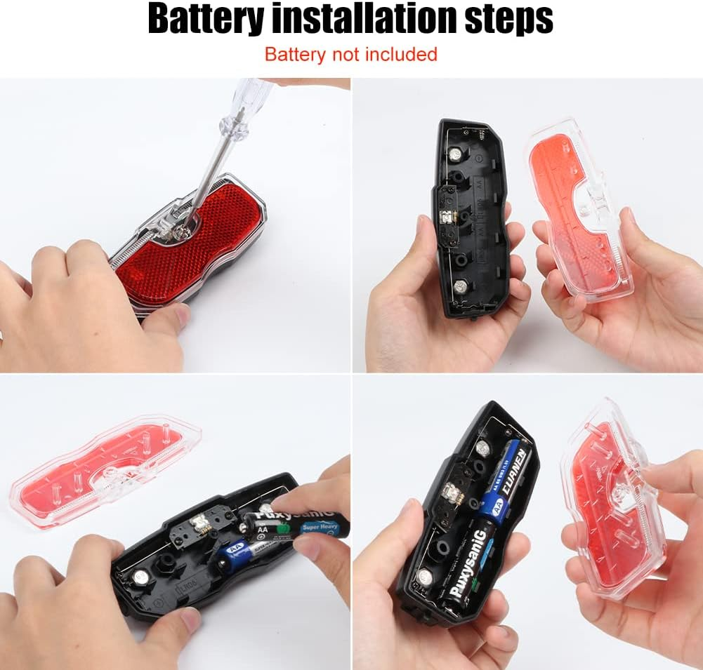 Bike Tail Light, Bicycle Rear Reflector Tail Light for Luggage Rack Aluminum Alloy Reflective Taillight, 80Mm Screw Mounted/Easy Release (Battery NOT Included) image number 1