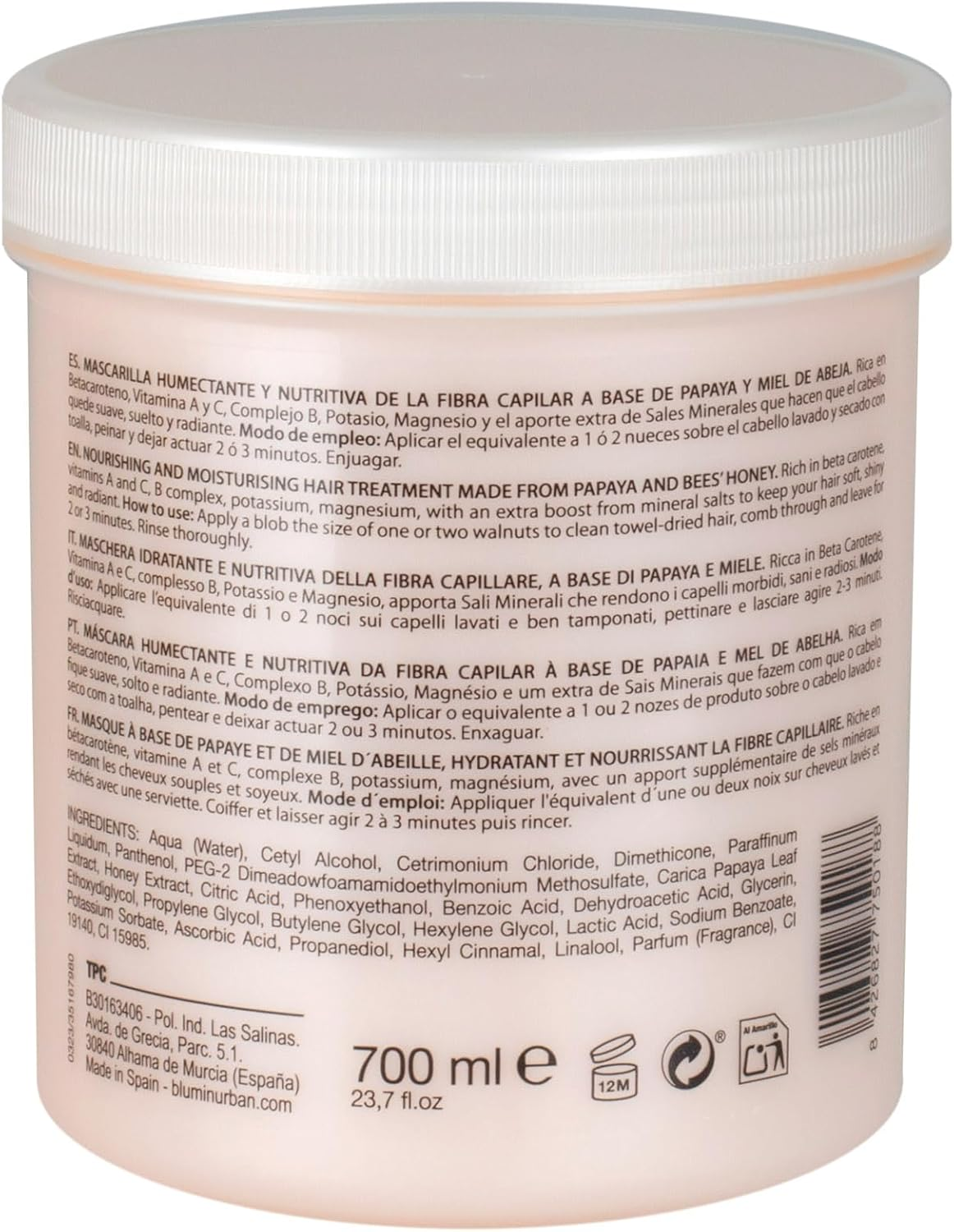 Blumin Papaya and Honey Hair Mask 700 Ml image number 1