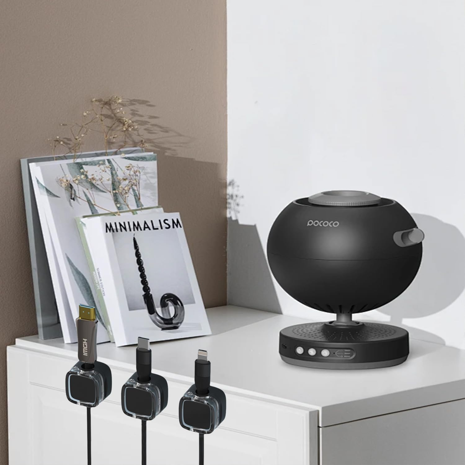 6 Pack Magnetic Cable Clips Adhesive Cord Organizer for Desk, Wall, and Car, Cable Management Holder for USB Chargers, Phone Wires, and More,Perfect for Home, Office, Kitchen, and Nightstand (Black) image number 4