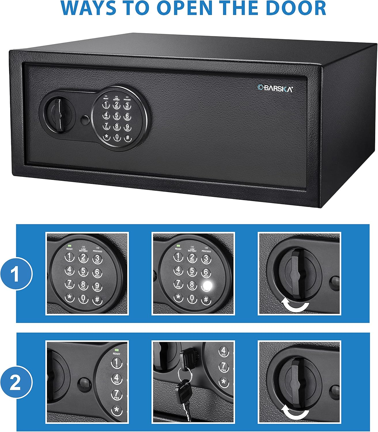 Barska Digital Keypad Home & Office Steel Security Safe Lock Box with Deadbolts - 1.2 Cu Ft Standard image number 6