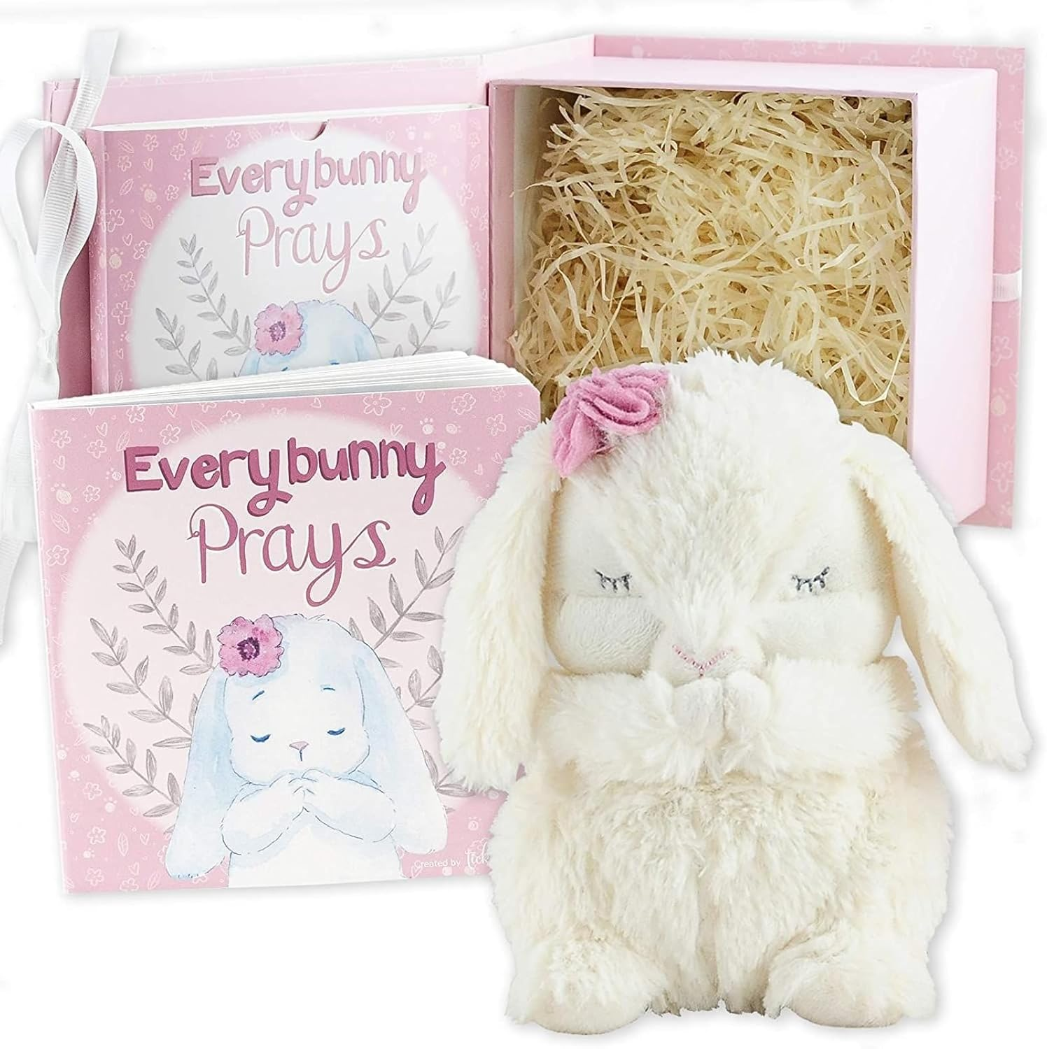 Tickle & Main Everybunny Prays - the Praying Musical Toy - Baptism & Christening Gifts for Boys, Babies & Toddlers on Easter & Christening (Blue, 7 In) - Baptism Gifts for Girl - Bunny Stuffed Animal