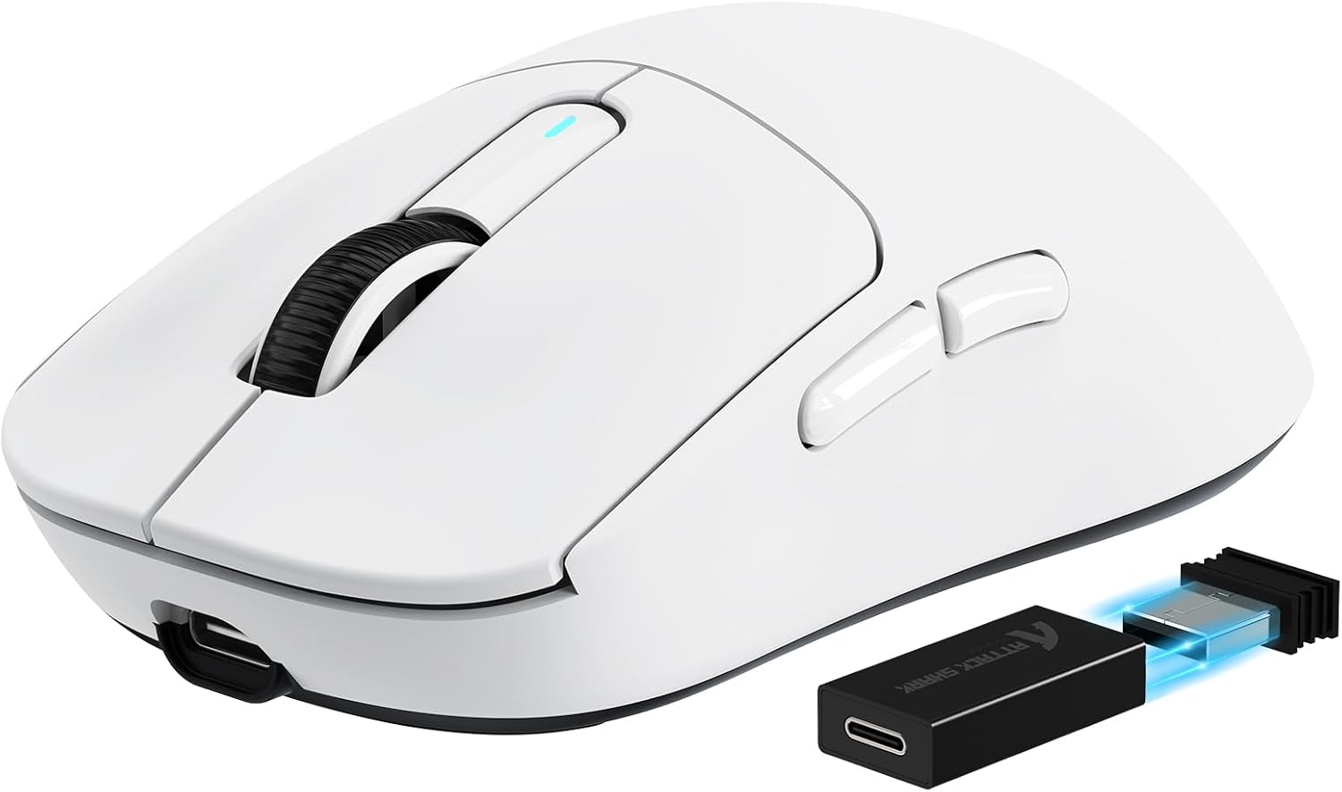 MANBASNAKE Attack Shark X3 Pro 4K/8K Hz Mouse, 59G Superlight BT/2.4G Wireless/Wired Gaming Mouse, Pixart PAW3395 Gaming Sensor, 26000 DPI, Programmable Buttons for Win11/Xbox/Ps/Mac(White) - 4/8K-Red image number 5