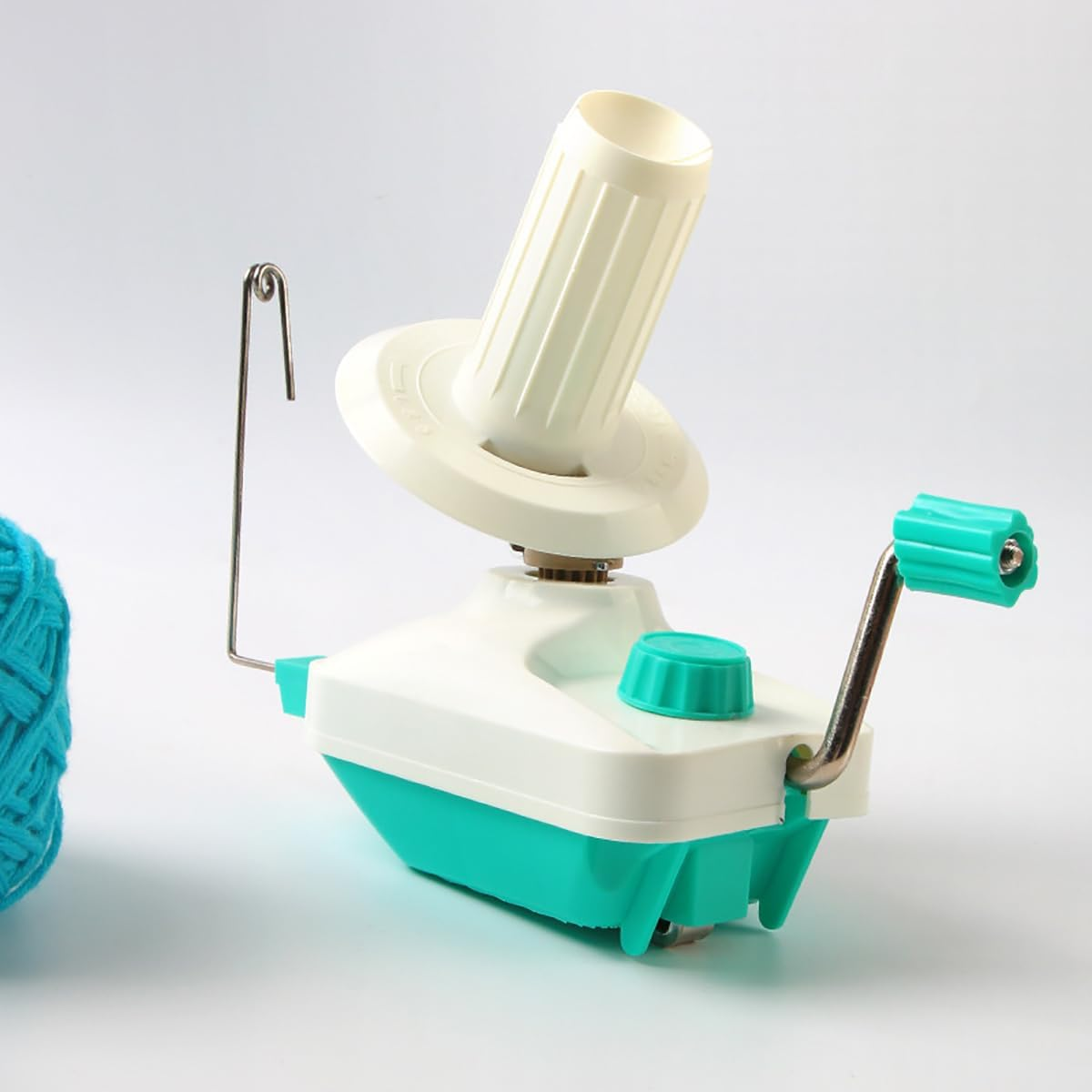 Yarn Winder, Wool Winder with Scissors, Hand Operated Winding Wool Winder Machine for Yarn, Tabletop Clamp, Yarn String Ball Winder (Cyan) image number 3