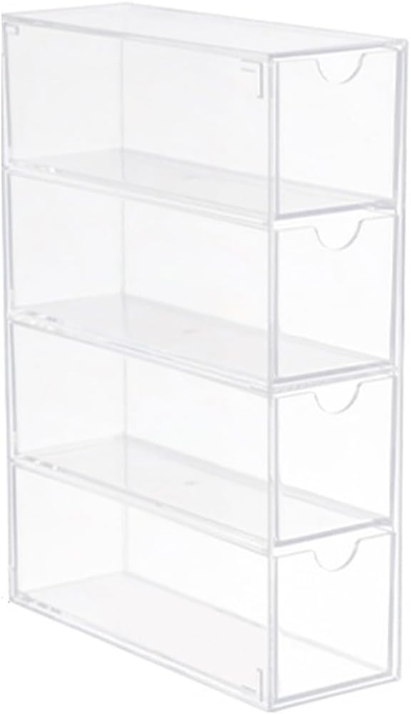 Jade Deals Stackable Acrylic Glasses & Sunglasses Display Box, Four - Layer Drawer Storage, 9.69&times;6.89&times;2.49 Inch, Dustproof & Versatile Organizer for Multiple Items image number 1