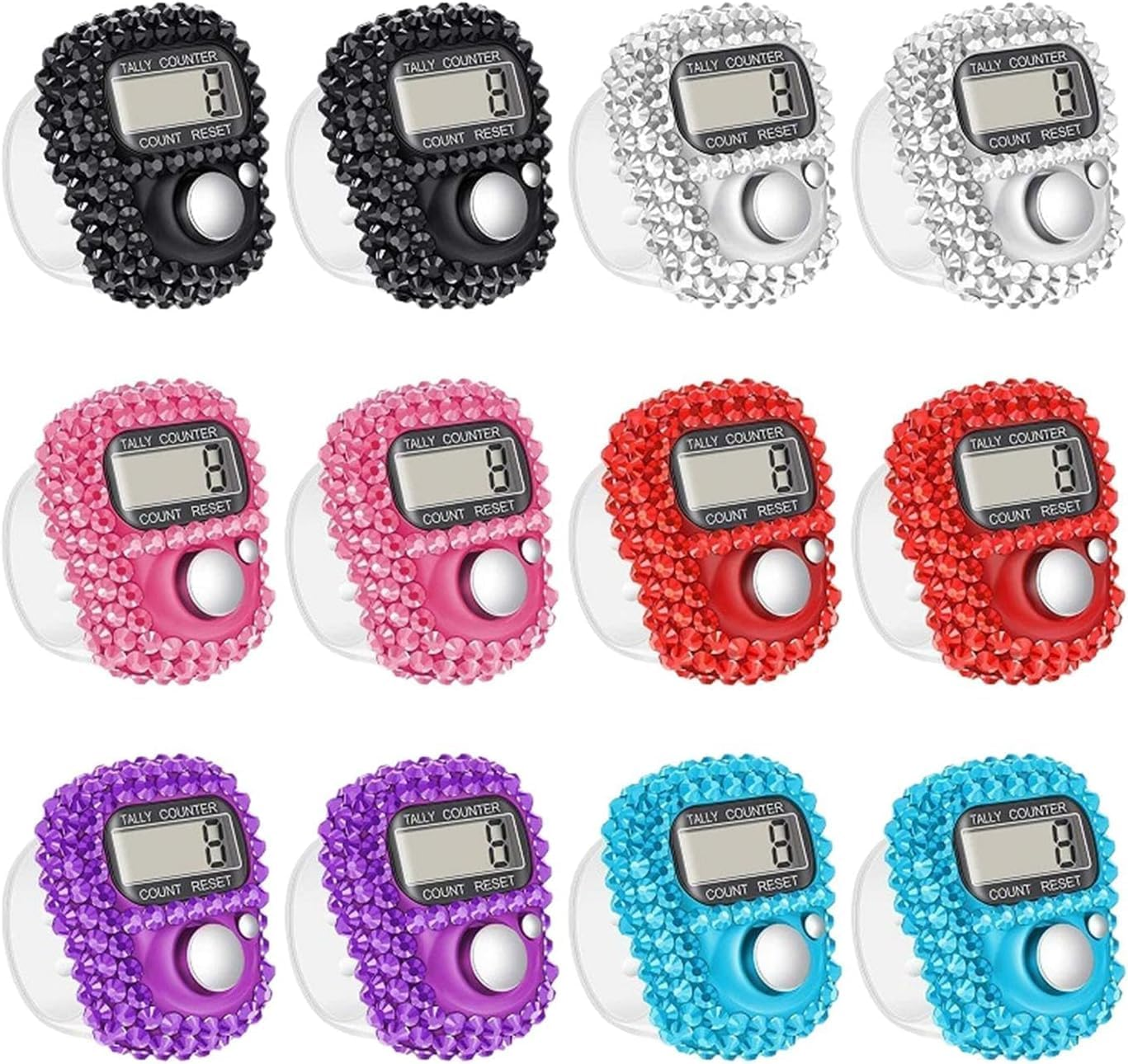 Jowxsx Blue Electronic Finger Tally Counter, Convenient Finger Clicker Counter, Portable Digital Display Tally Counter, Resettable Mini Lap Counter for Golf Goods Counting Lap Knitting Accessories image number 1