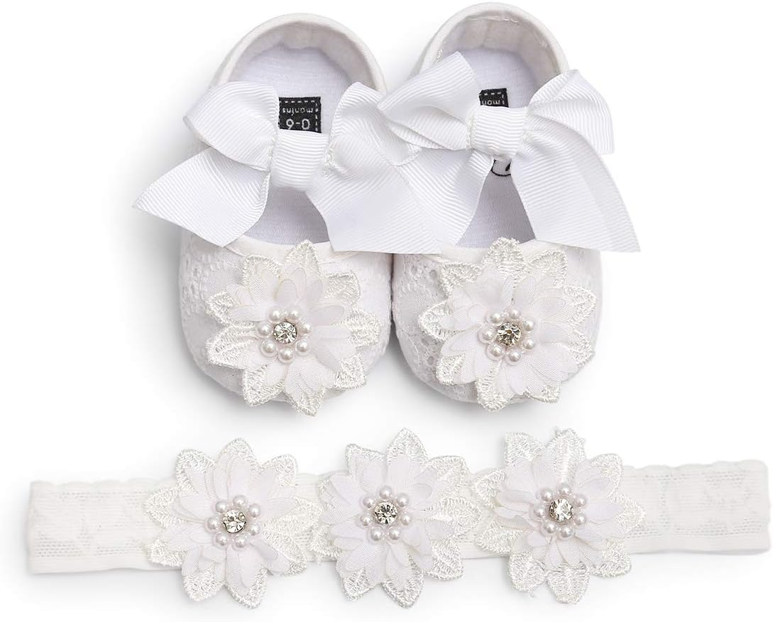 Myleleya Infant Girl Shoes Mary Jane Flats Wedding Dress Shoes Soft Newborn Baby Girls Princess Crib Shoe First Walkers