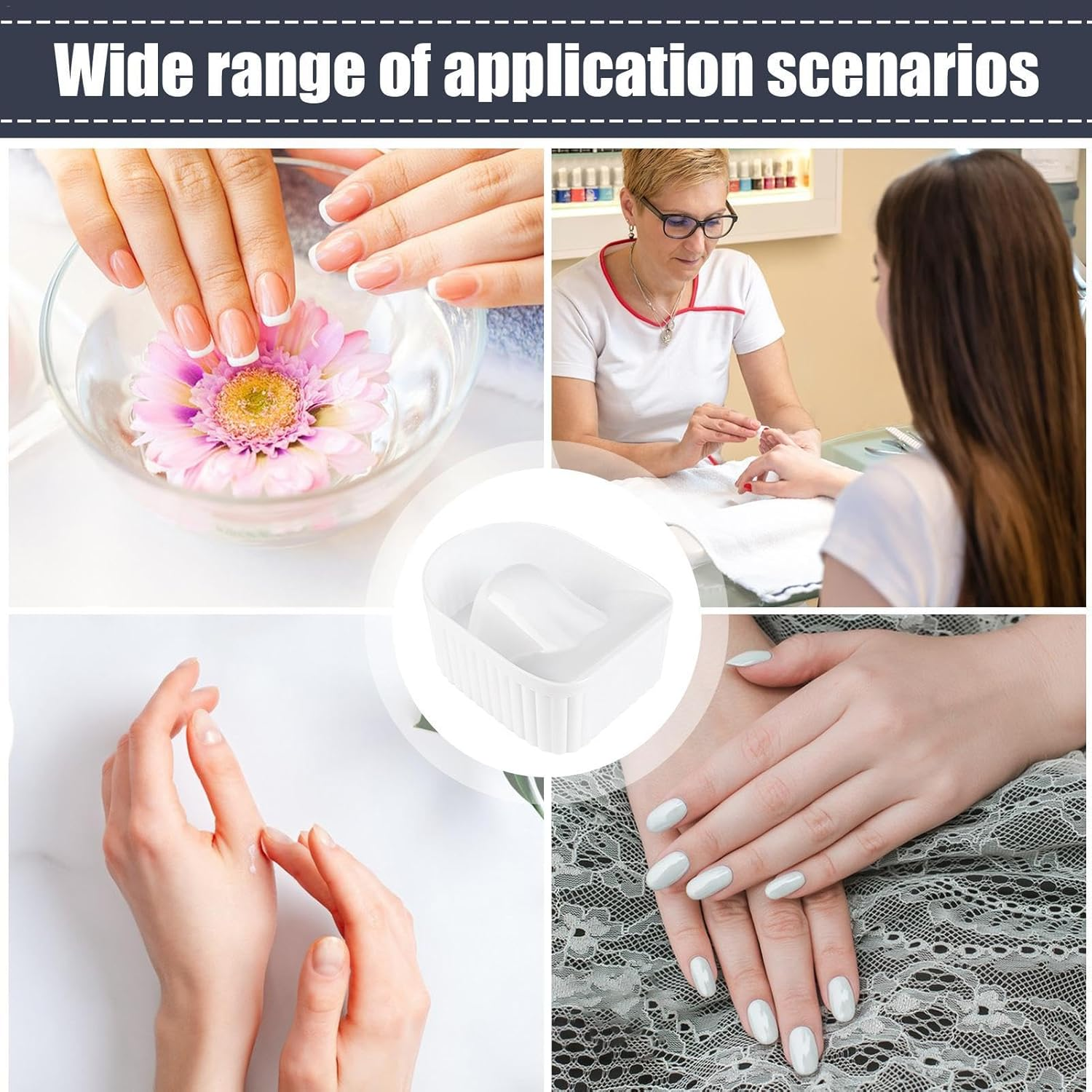 Shurzzesj Nail Polish Remover Bowl,Polish Soak off Remover Soaking Bowl | Dip Powder Remover Manicure Bowl, Nail Care Spa Tool for Home and Salon image number 6