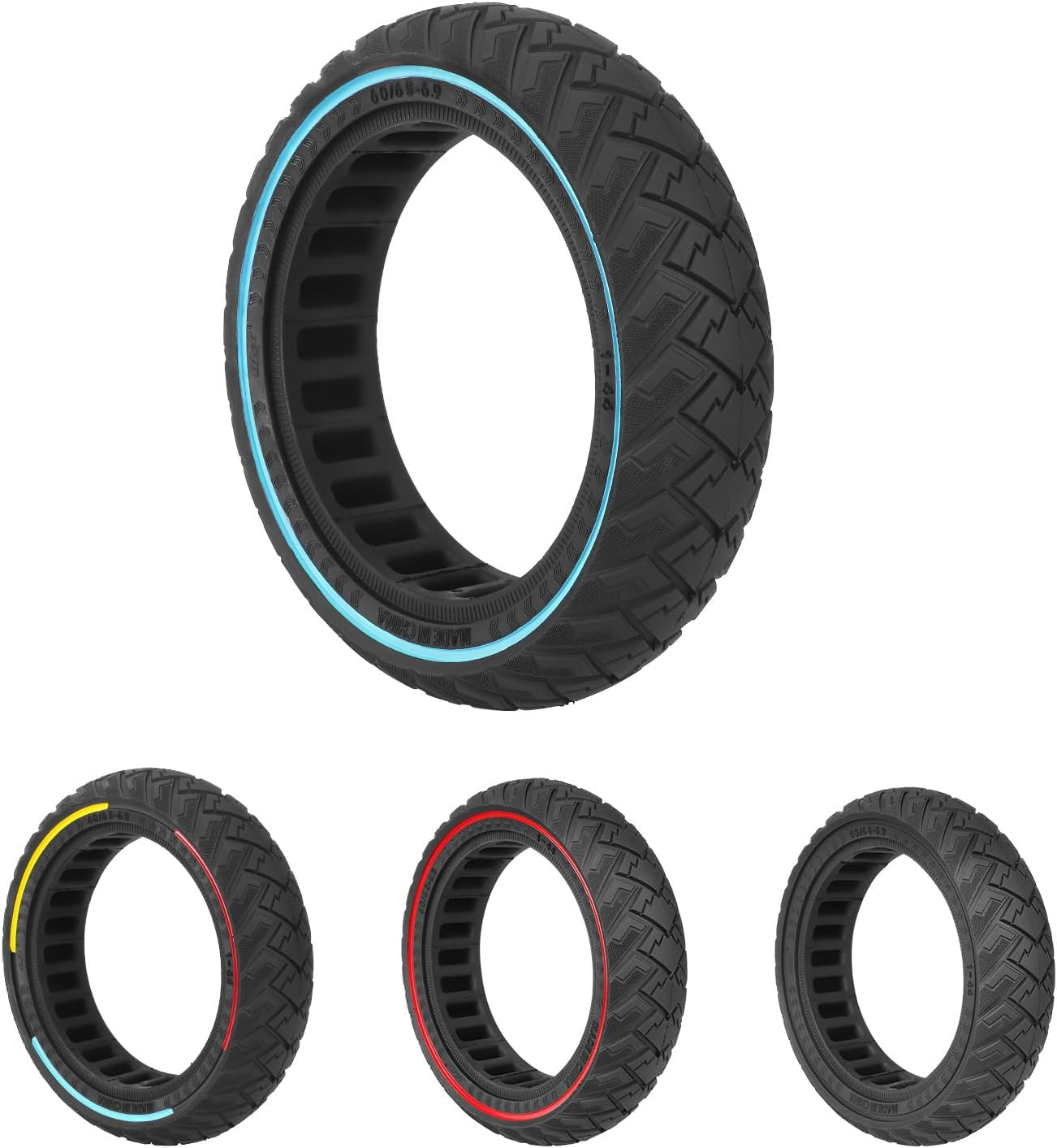 TREFAN 60/65-6.9 Solid Rubber Tyres, 10 Inch Off-Road Solid Tyres for Ninebot Max G2/G65 Electric Scooter, 10 Inch Solid Tyres Non-Slip Puncture Proof, Replacement Wheels Non-Pneumatic Tyres (Black, 1 image number 5