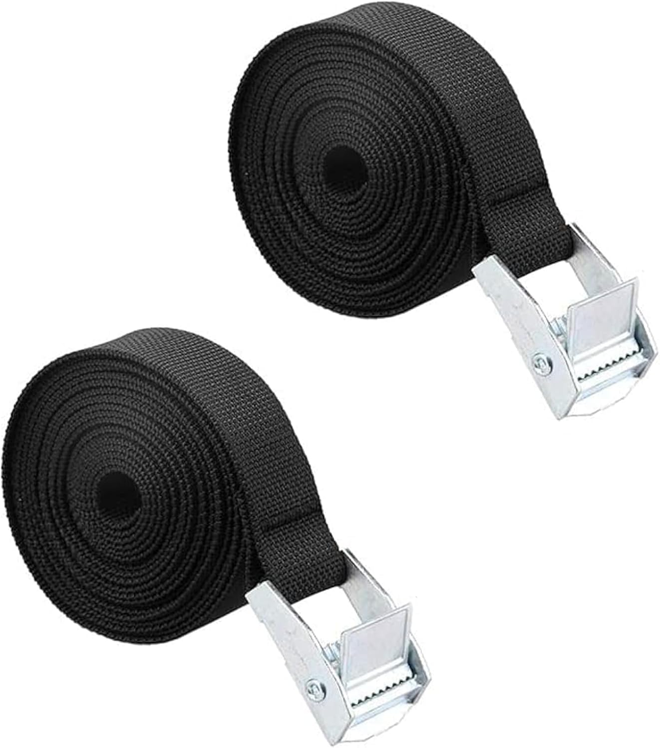 Lashing Straps, 2PCS Tie down Straps, 2.5Cm X 3 M Adjustable Cam Buckle Straps, Heavy Duty Secure Straps up to 260Lbs for Motorcycle, Cargo, Trucks,Trailer,Luggage image number 4