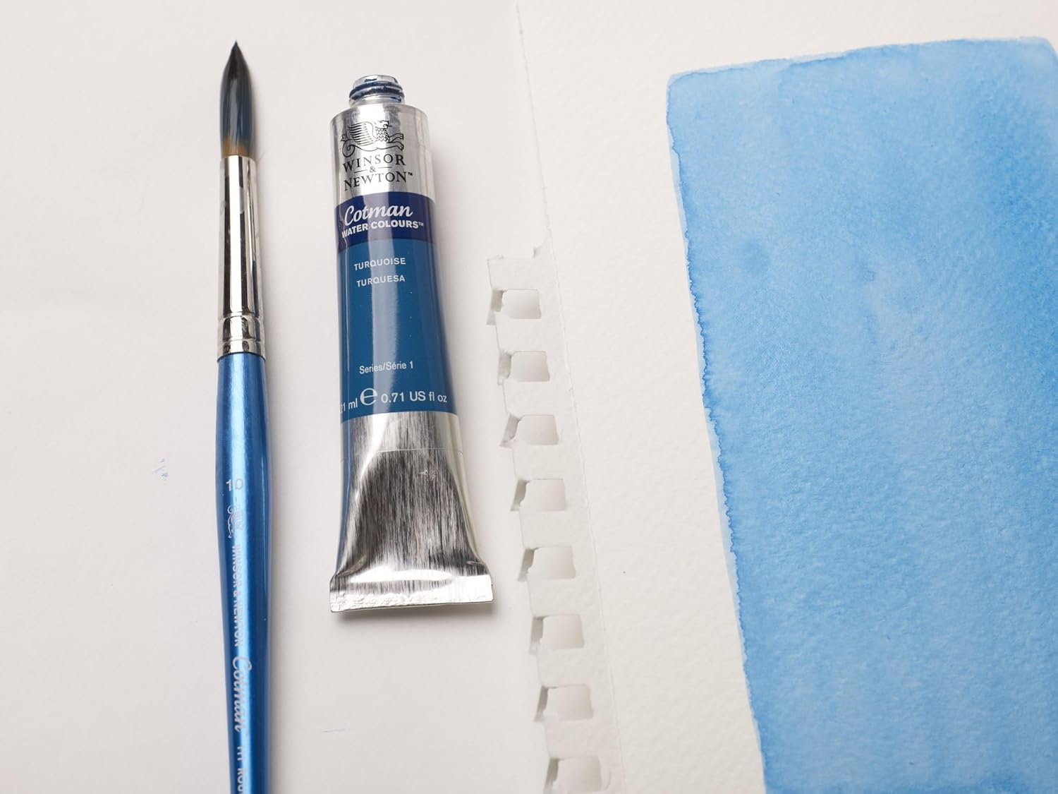 Winsor and Newton Watercolour Paper Pad, 22.9 X 30.5 Cm, 12 Sheets, 300 G/M, Glue Bound, Cold Pressed, Acid, Mixture of 25 Percent Cotton and Cellulose Fibres, Natural White image number 6