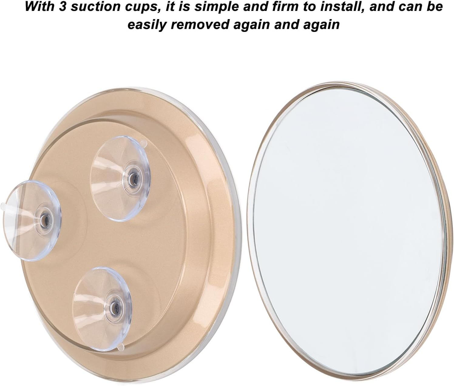 30X Magnifying Mirror, 6 Inch Signal Sided Magnifying Makeup Mirror with 3 Suction Cups, Portable Wall Mounted round Travel Bathroom Mirror, Suction Vanity Mirror (Gold) image number 4