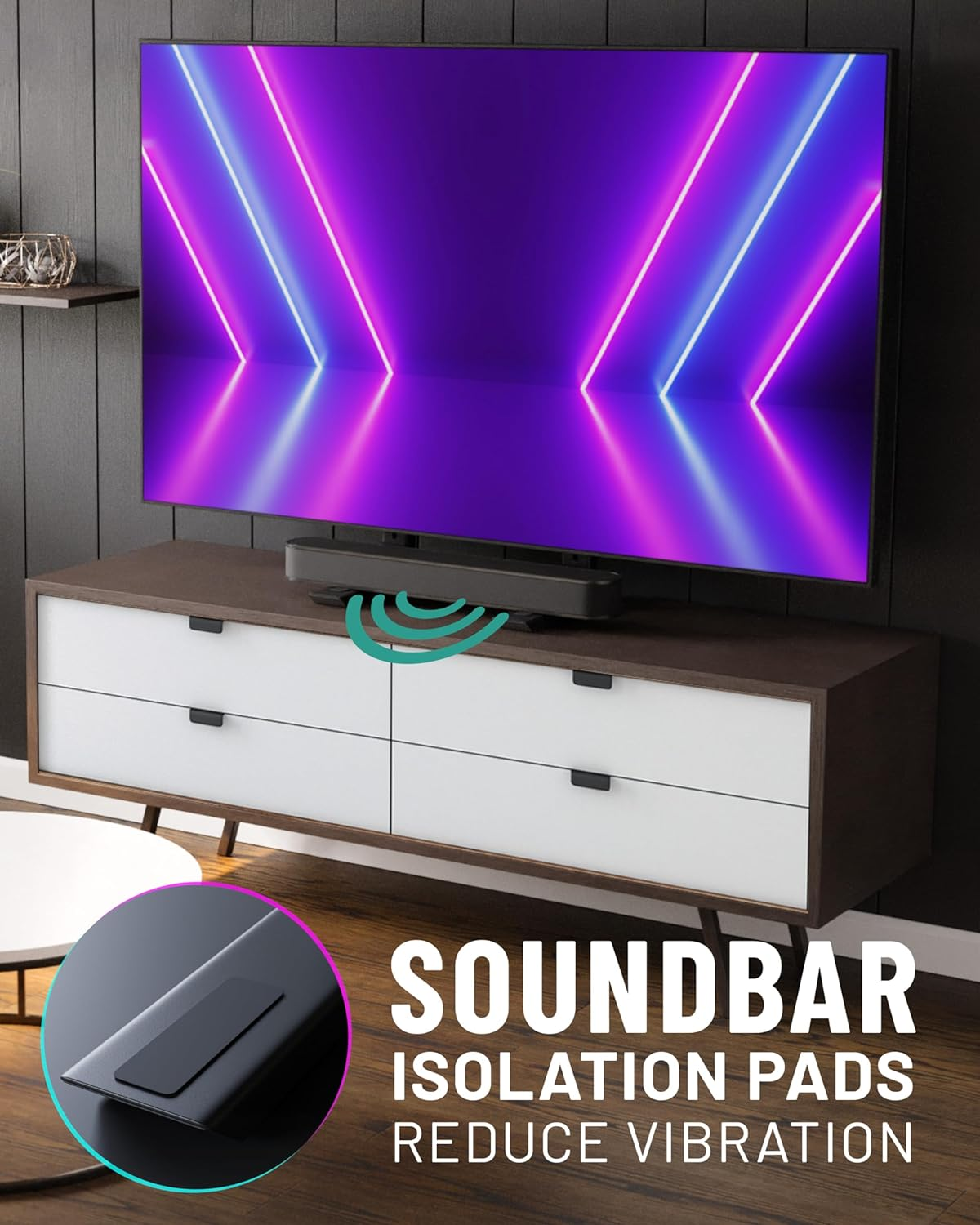 ECHOGEAR Universal Large TV Stand - Height Adjustable Base for Tvs up to 77" - Wobble-Free Replacement Stand Works W/Any TV Including Vizio, TCL, Samsung & More - Flat Design Compatible W/Soundbars image number 5