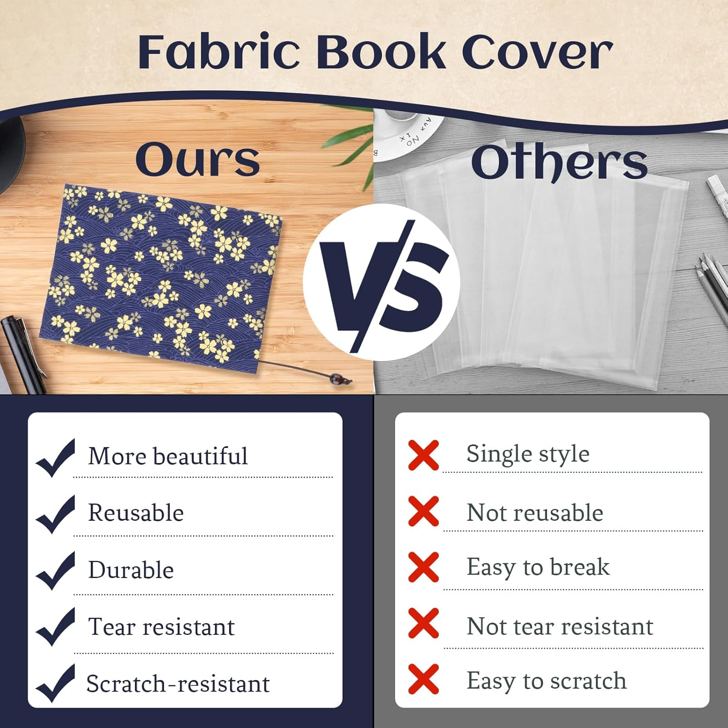 A5 Size Paperback Book Cover Protector, Adjustable Canvas Book Sleeve for Reading Lovers, Floral Print Soft Cloth Notebook Cover for Hardcover Bible Journal Textbook (Style A, A5) image number 2