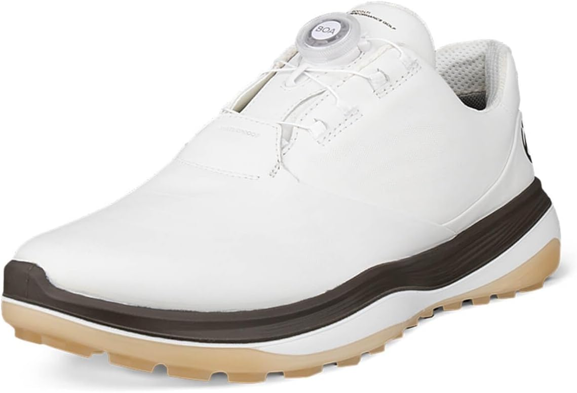 ECCO Men'S Lt1 Boa Hybrid Waterproof Golf Shoe, White, 6-6.5