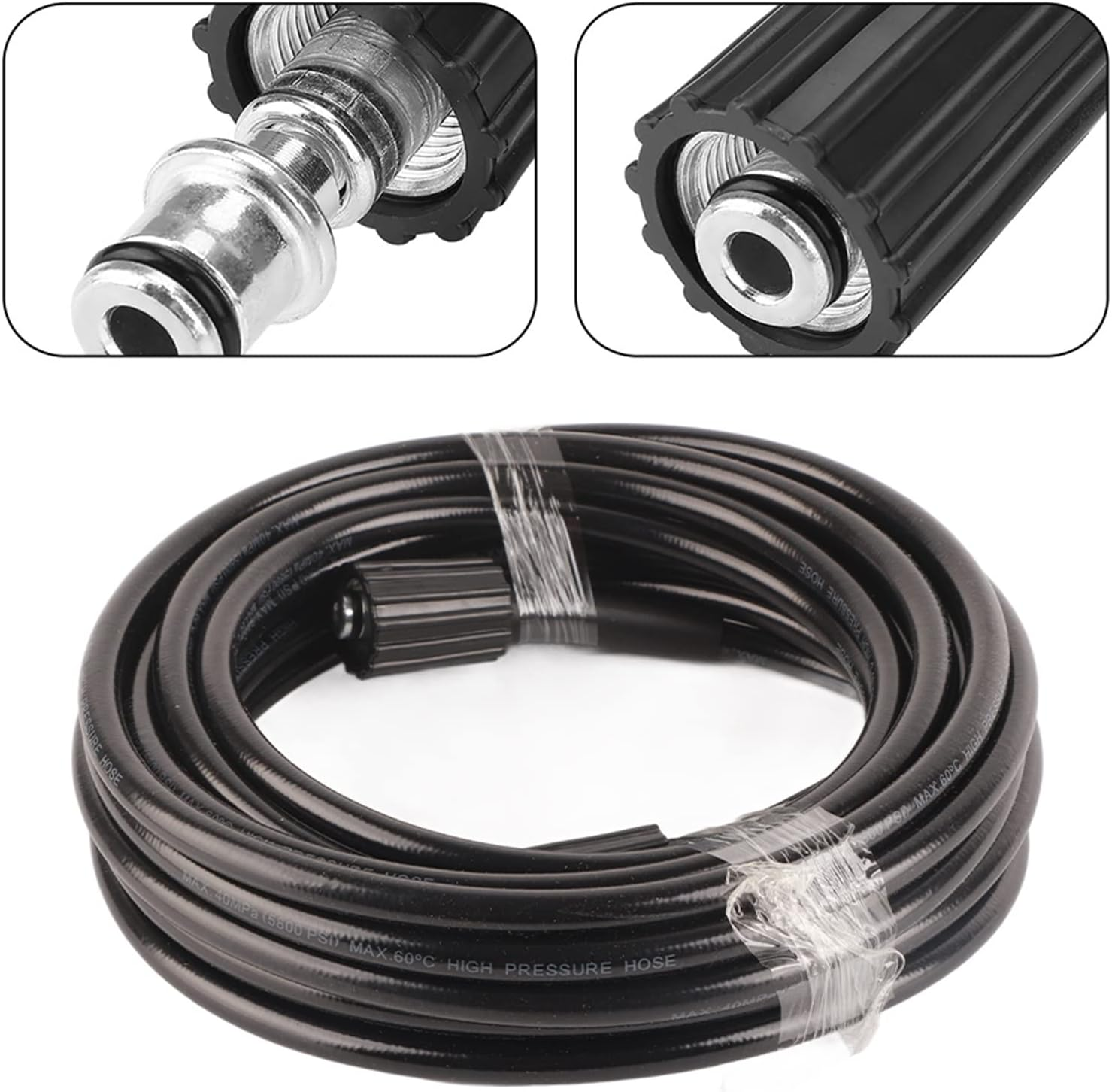 HIGH Pressure Washer Replacement Hose Sturdy Rubber Material 33FT 5800PSI Suitable for RYOBI Cleaning Gun M22 Connection image number 3