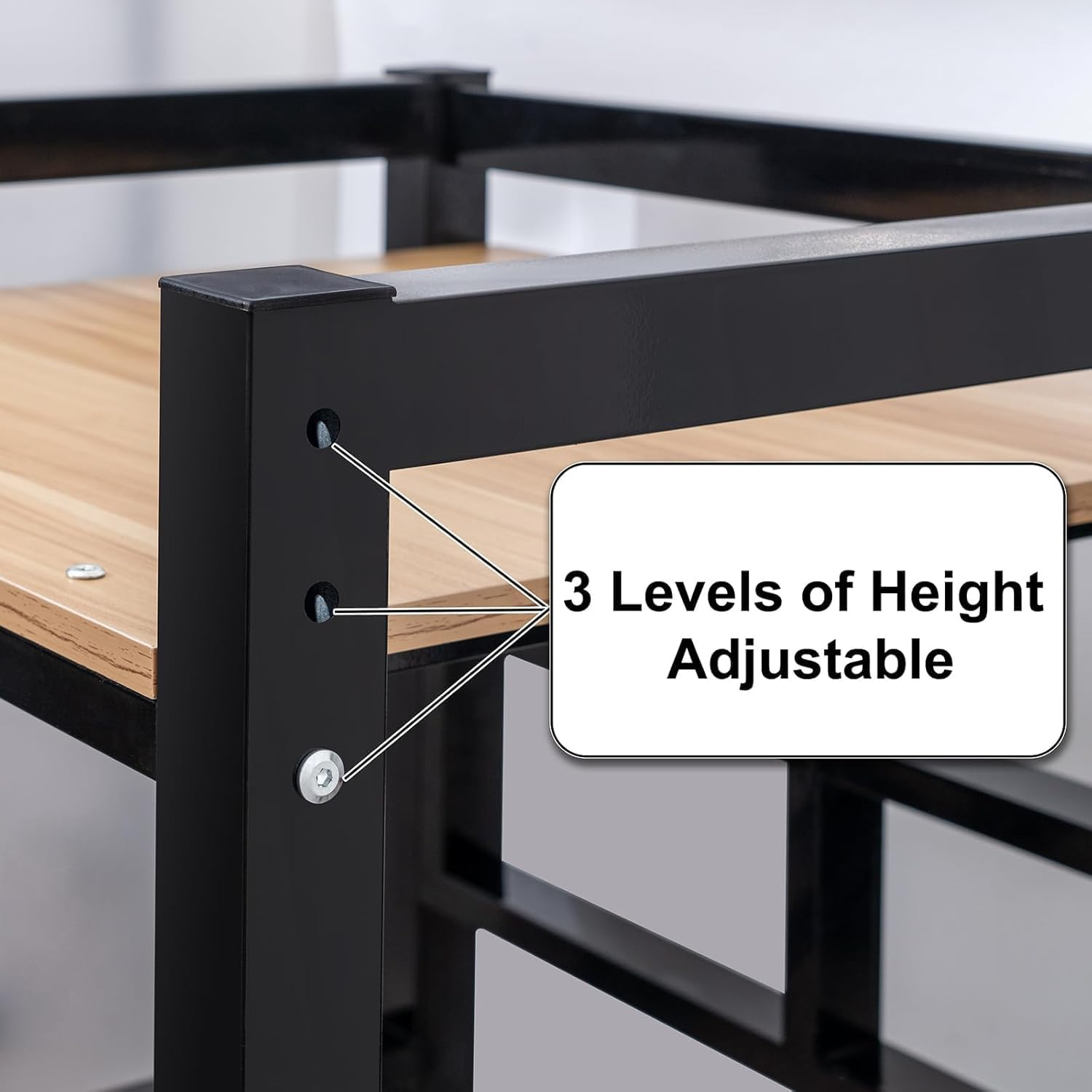 Washing Machine Storage Rack Height Adjustable Washer Dryer Stacking Rack with Adjustable Shelves 1.2Mm Wall Thickness Load Capacity 350Kg for Bathrooms Laundry Rooms Balconies (Black) image number 2