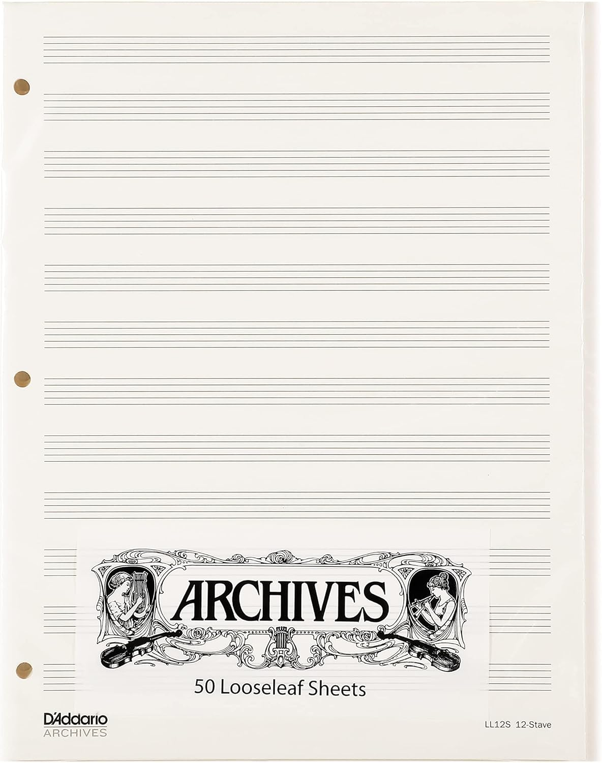 Archives Looseleaf Manuscript Paper, 12 Stave, 50 Pages image number 1
