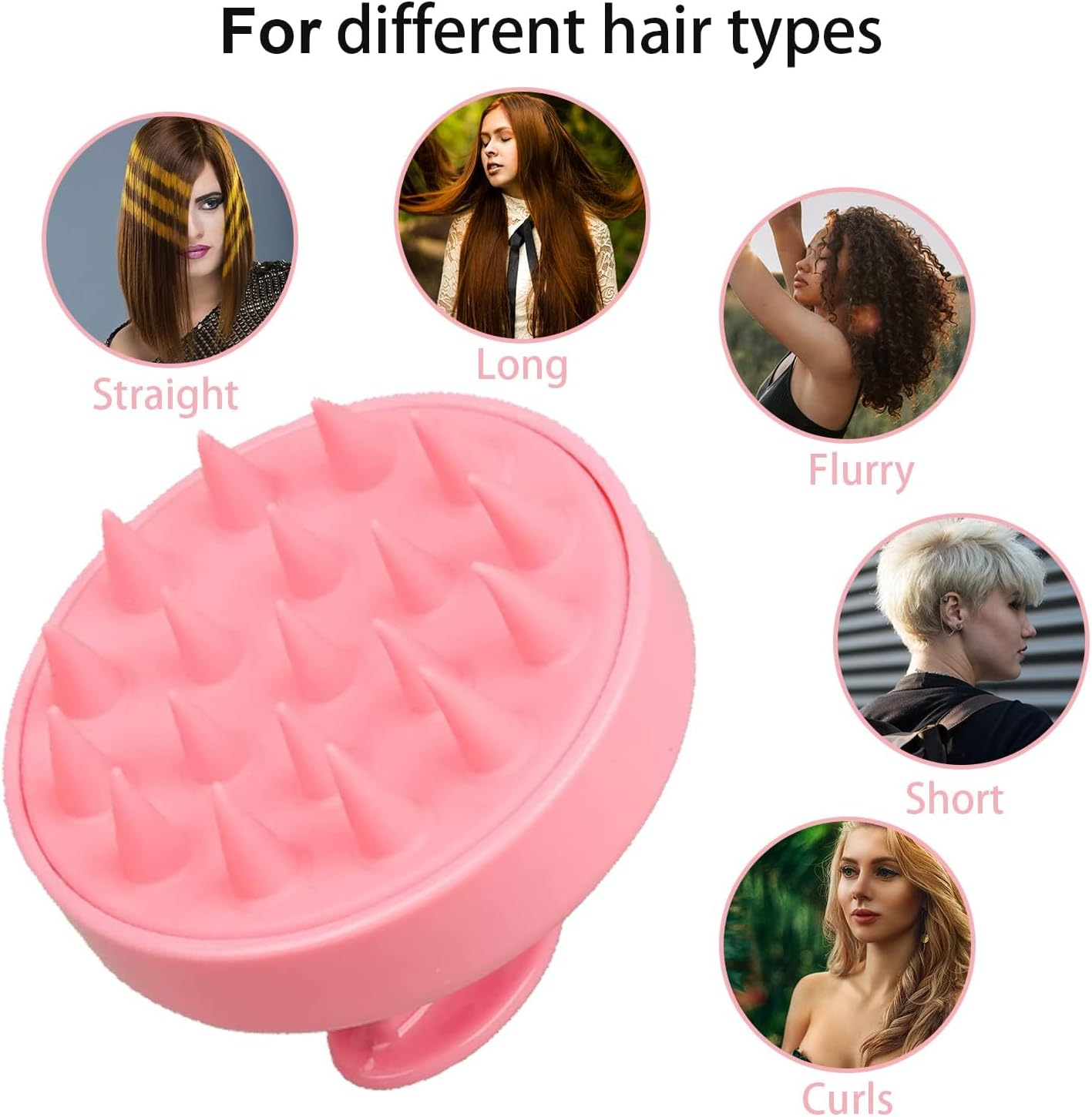 Root Comb Applicator Bottle,Scalp Massager Shampoo Brush+ Squeeze Comb Applicator Bottle with Graduated Scale Head Relaxation Tools for Home Salon Comb Applicators image number 3