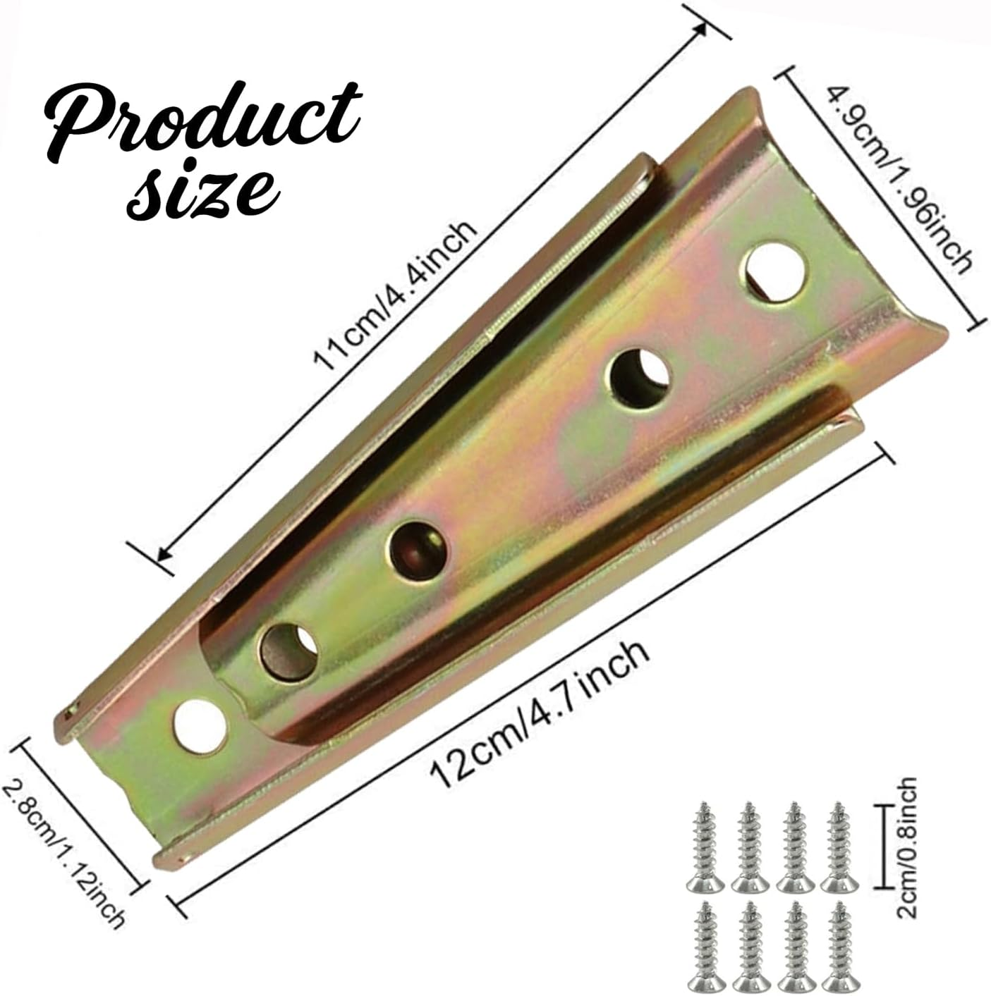 4Pcs Furniture Connectors Sectional Sofa Connector, Diagonal Bolts, Sofa Fixing Bolts, Interlocking Sofa Connector Bracket, Bed Frame Accessories for Sofas & Modular Furniture (Gold Color, 12Cm) image number 5