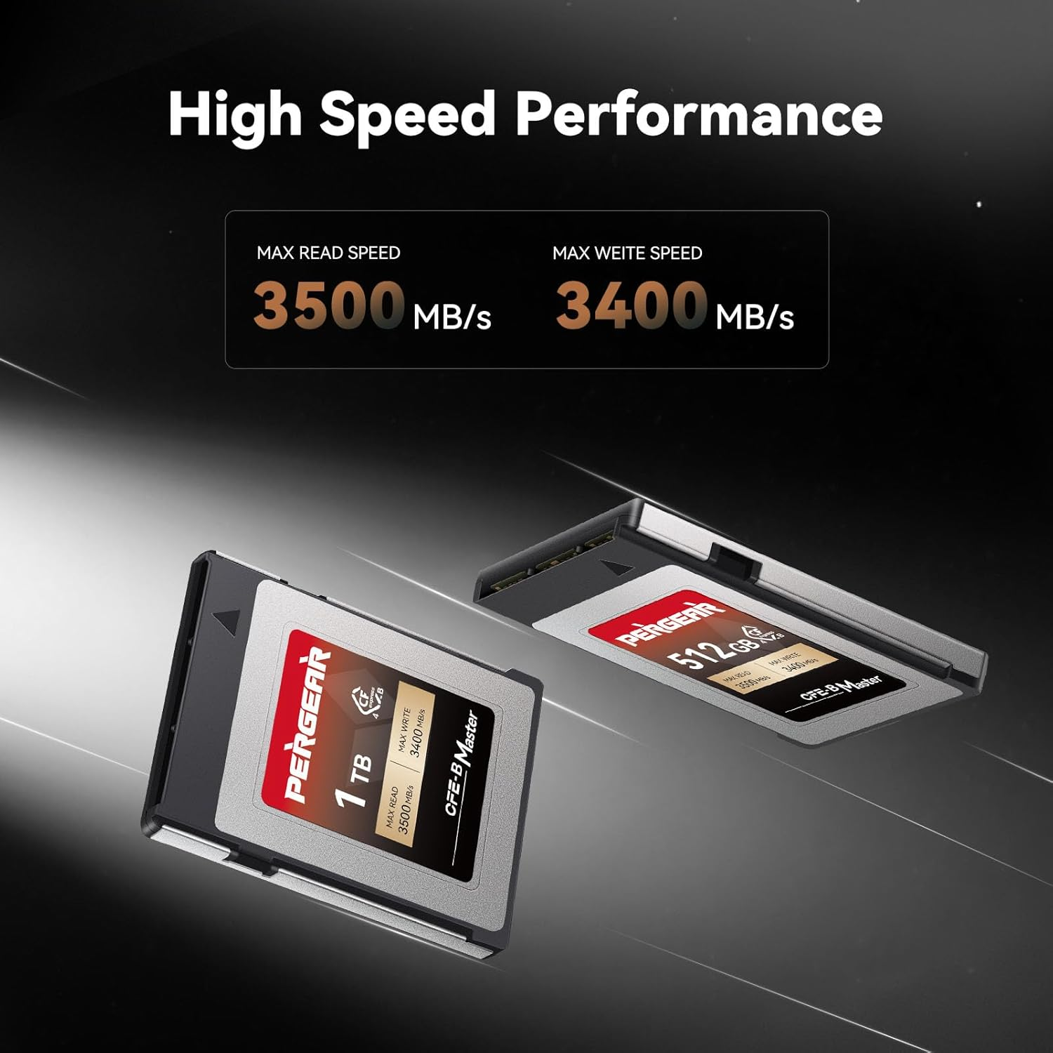 PERGEAR 1TB Cfexpress 4.0 Type B Memory Card, up to 3500Mb/S Max Read Speed and 3400 Mb/S Sustained Write Speed for Video and Photo, for 8K RAW Professional Photo and Video Recording 5 Year Warranty image number 3