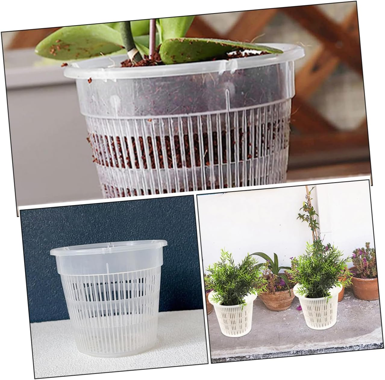 CANIGHT 6Pcs Breathable Pots Plant Containers for Gardening for Orchids and Flowers Flexible and Wear-Resistant image number 5