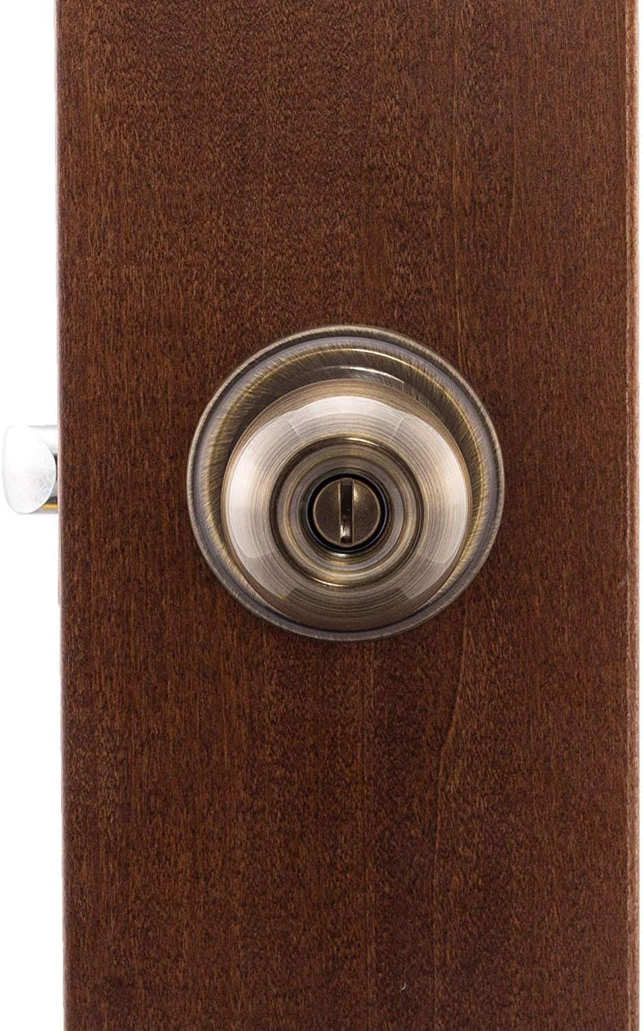 Copper Creek BK2030AB Ball Door Knob, Privacy Function, 1 Pack, in Antique Brass - Polished Brass image number 3