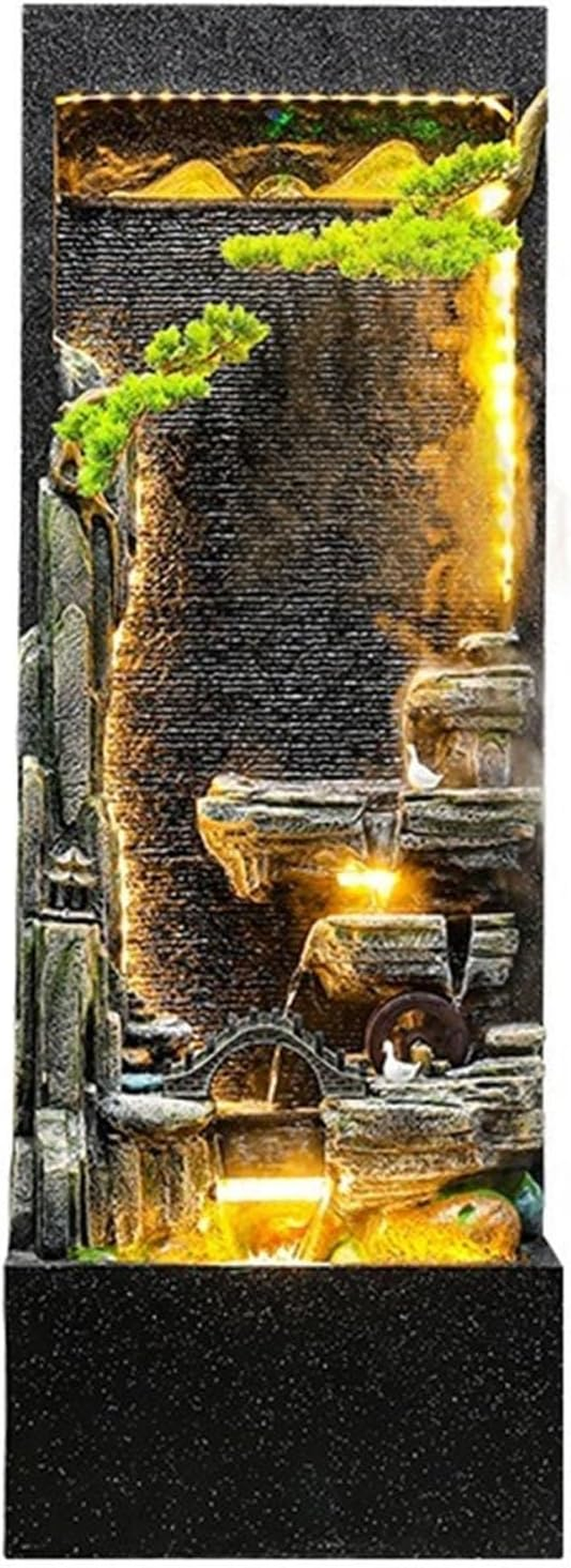 Outdoor Fountain Indoor/Outdoor Garden Water Fountain with LED Lights, Large Rockery Floor-Standing, Waterfall Feature for Home Decor image number 1