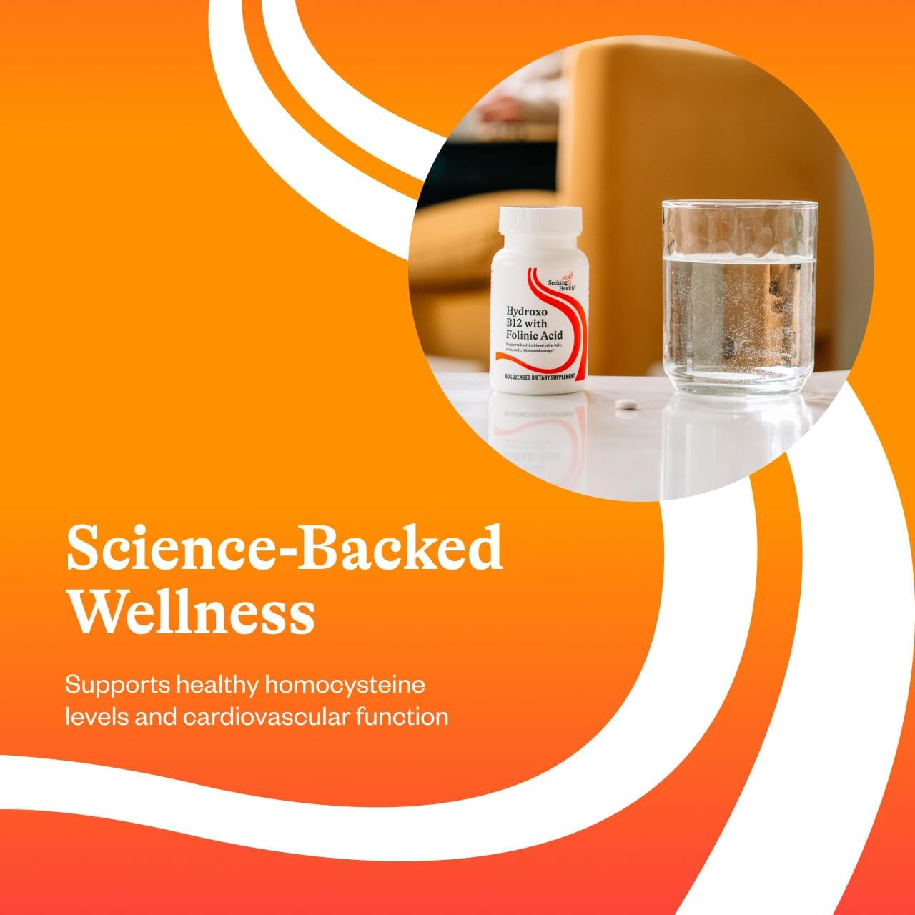 Seeking Health | Hydroxo Vitamin B12 with Folinic Acid | 60 Vegan Lozenges | 1000 Mcg Vitamin B12 and 800 Mcg DFE Folate image number 3