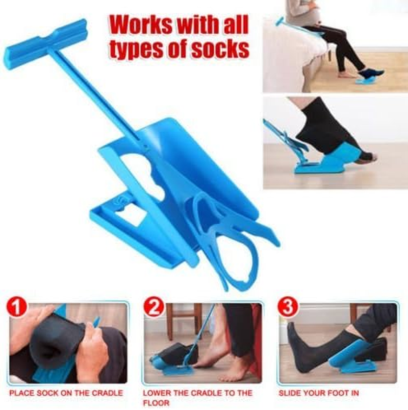 Sock Slider - the Easy On, Easy off Sock Aid Kit Shoe Horn Pain Free No Bending, Stretching or Straining System That Packs up for Convenient Travel image number 2