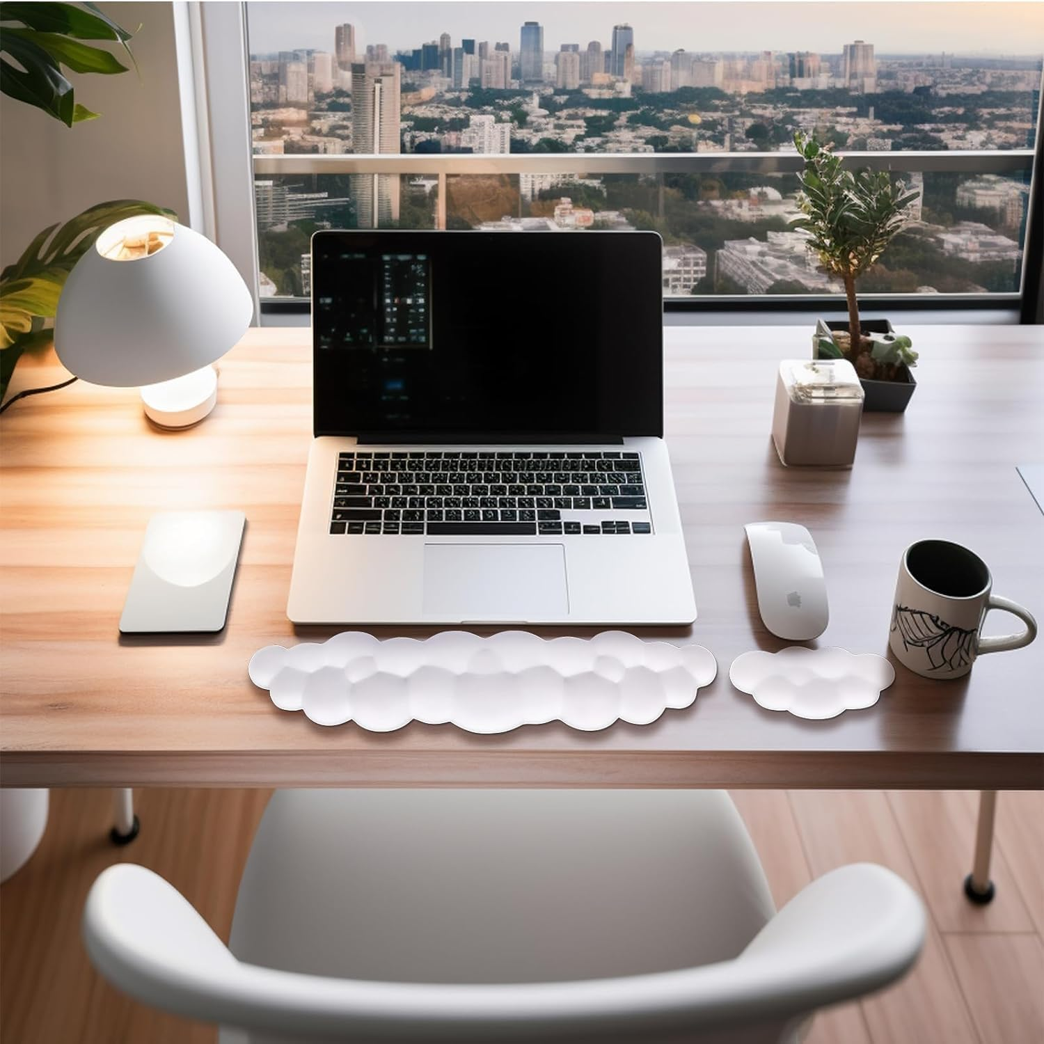 Keyboard Cloud Wrist Rest - Memory Foam Cloud Mouse Pad Wrist Rest,Soft Cute Wrist Rest Pad,Ergonomic Nonslip Comfortable Cushion Set,Keyboard Rest Typing Pain Relief,For Home Office image number 3