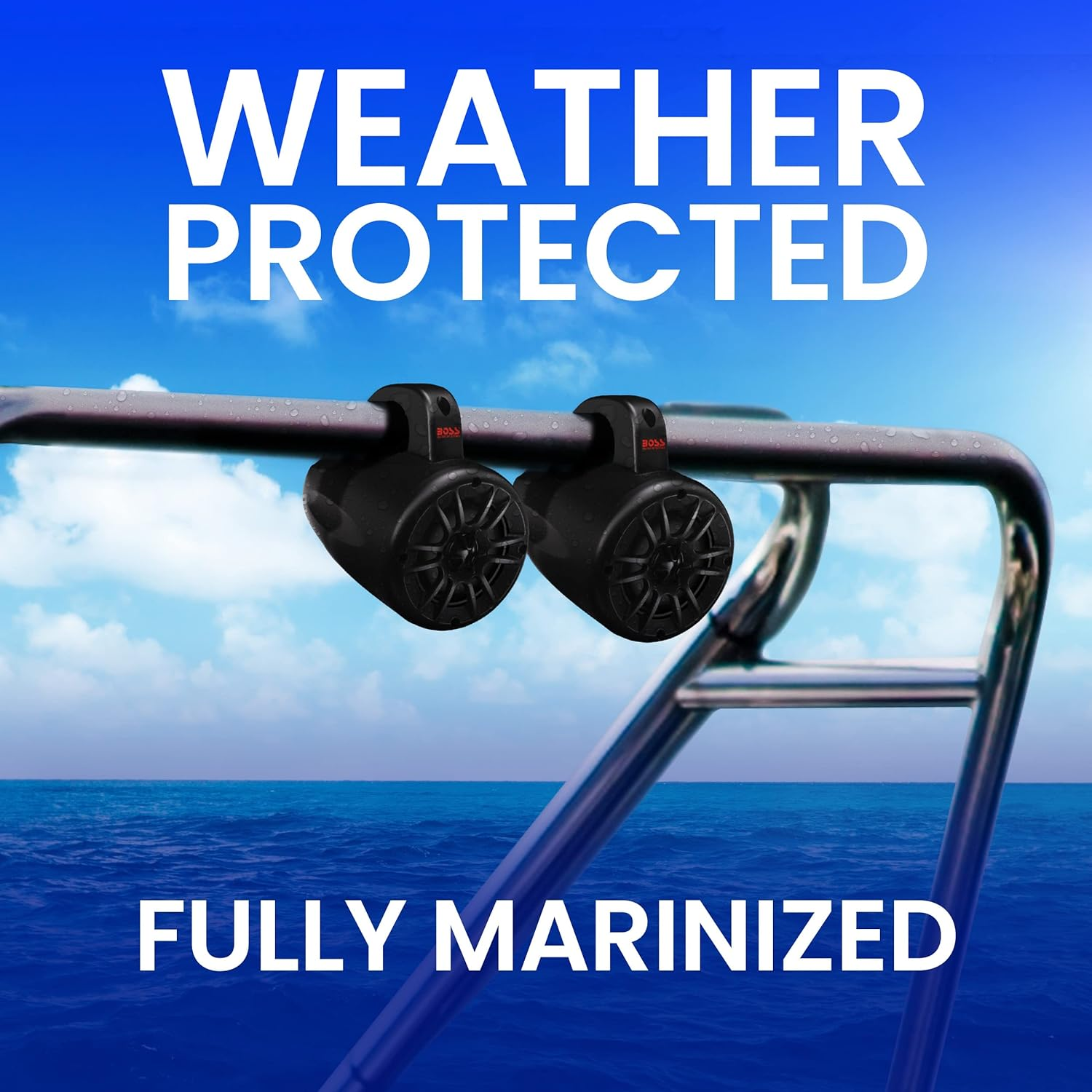 BOSS Audio Systems MRWT40 Marine Waketower Speaker System - 400 Watts of Power per Pair, 200 Watts Each, 4 Inch, Full Range, 2 Way, Marine Grade Weatherproof, Sold in Pairs image number 3