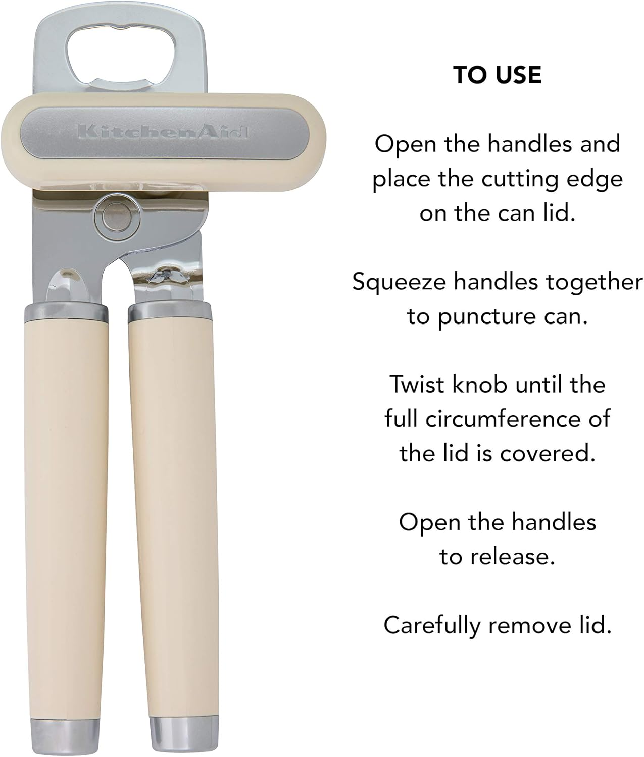 Kitchenaid Classic Multifunction Can Opener/Bottle Opener, 8.34-Inch, Almond Cream