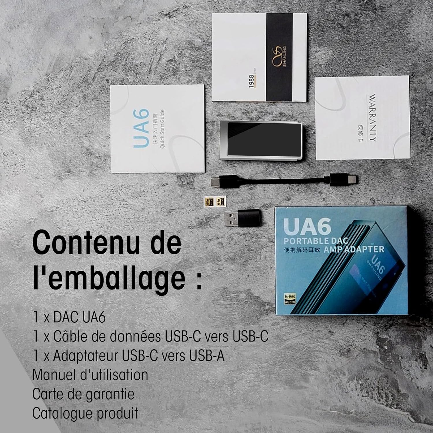 SHANLING UA6 Headphone Amplifier, Portable USB DAC Amp, Cs43131X4 DAC, 768Khz/32Bit DSD512, 1.3IN Display, for Android/Ios/Mac/Windows, 3.5/4.4Mm/Spdif Output, up to 361Mw@32&Omega; Output (Silver) image number 5