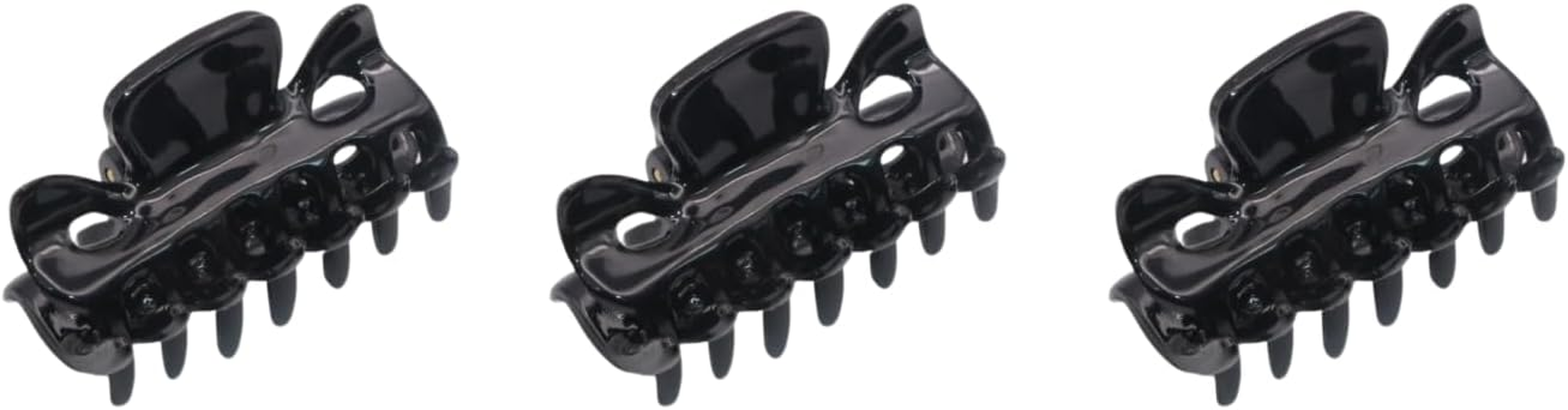 Parcelona French Classic Tortoise Shell Brown Very Small Approx 1 1/2 Inch Hair Claws with Covered Spring - 3 Pieces