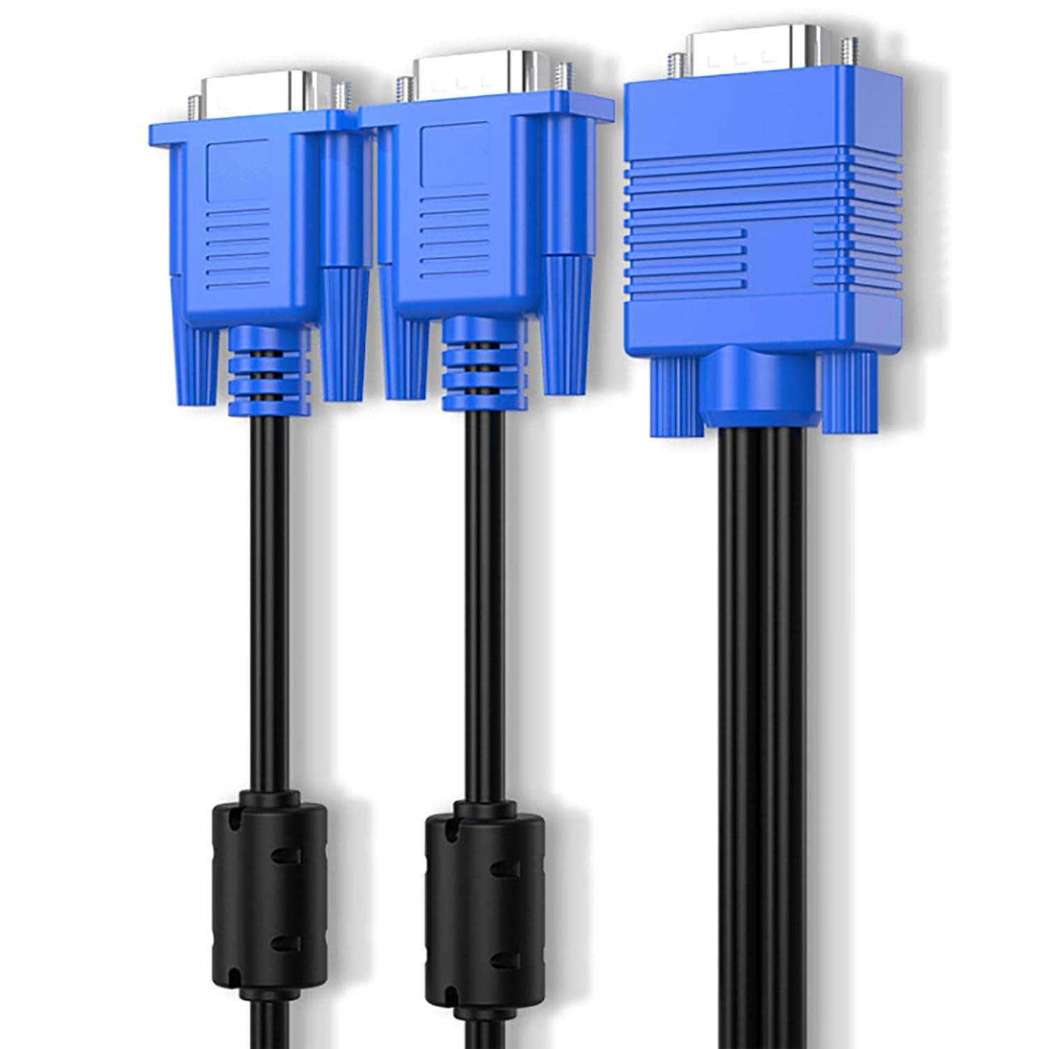 Tunghey VGA Splitter Cable Dual Monitor Y Adapter Video Cord 1 Male to 2 Male Screen Duplication Support 1080P Full HD for Projectors, Hdtvs, Monitors 1.8M image number 4