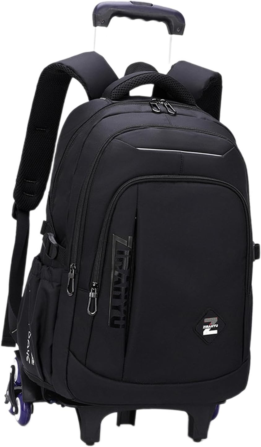Vsenkes Rolling Backpack Computer Bag Portable Adjustable Straps, Wheeled Laptop Backpack, Trolley Suitcase for Overnight, Business image number 4