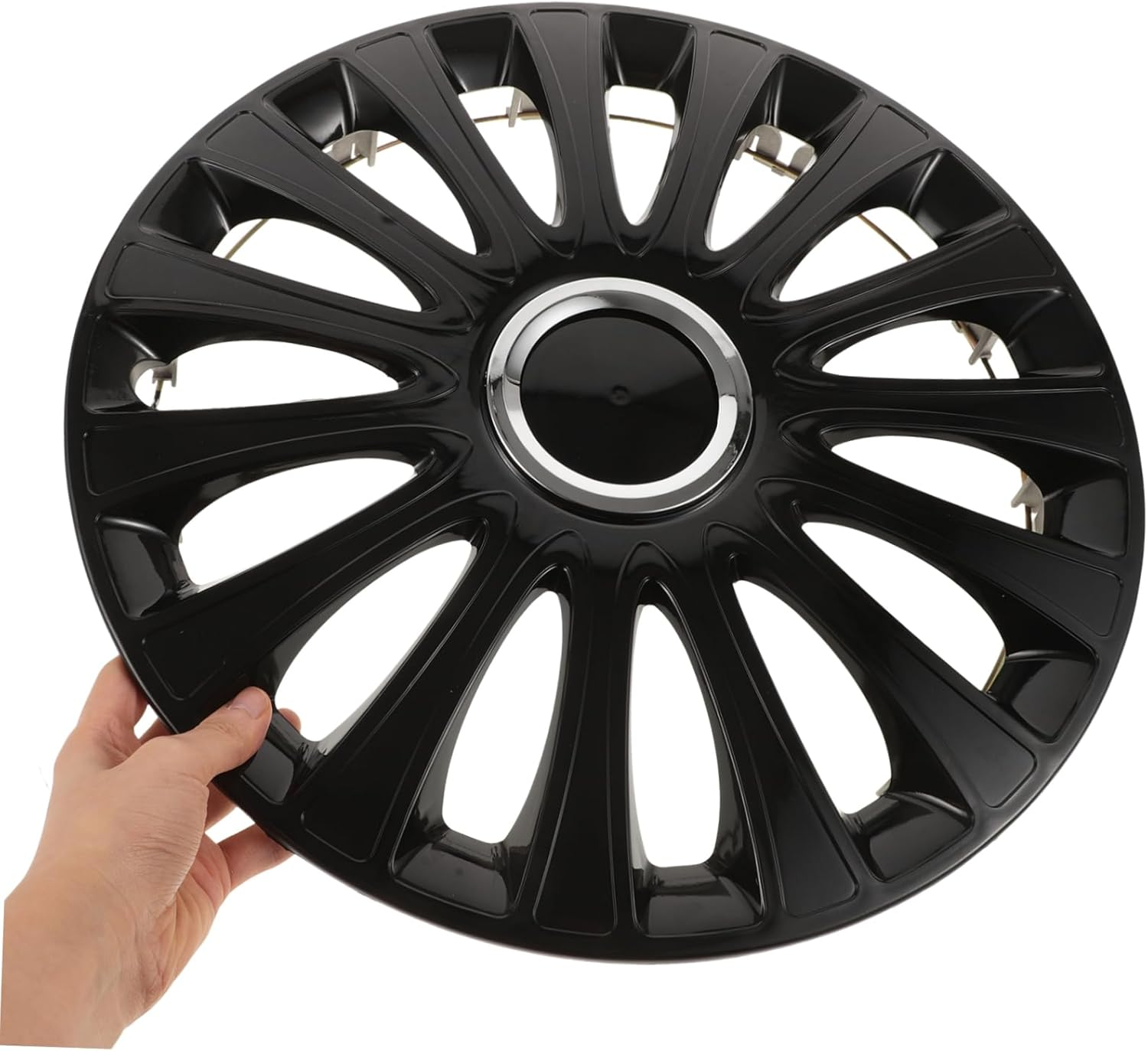 CHILDWEET 14-Inch Universal Car Wheel Hub Covers Full Black Decorative Automotive Hubcaps Protective Wheel Covers for Vehicle image number 3