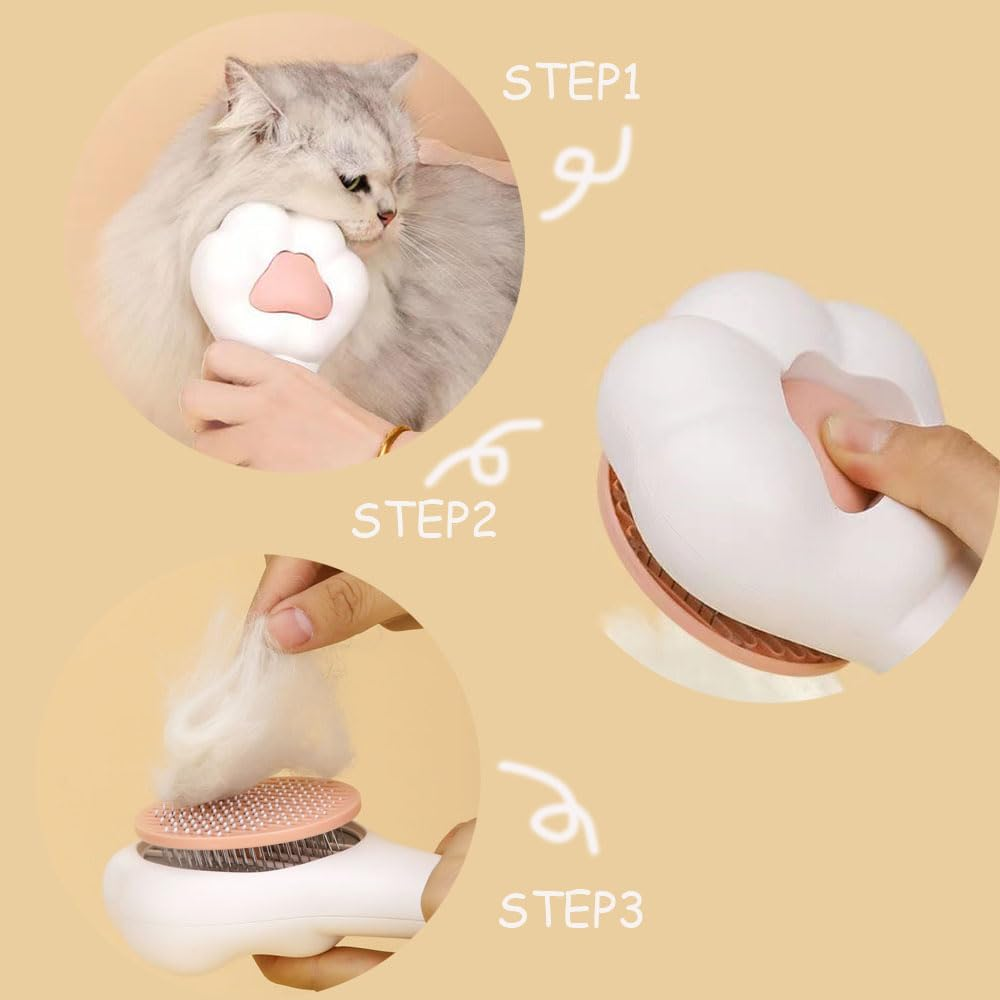 Cat Dog Brush with Comb for Pet Grooming, Removes Loose Undercoat and Hair image number 5