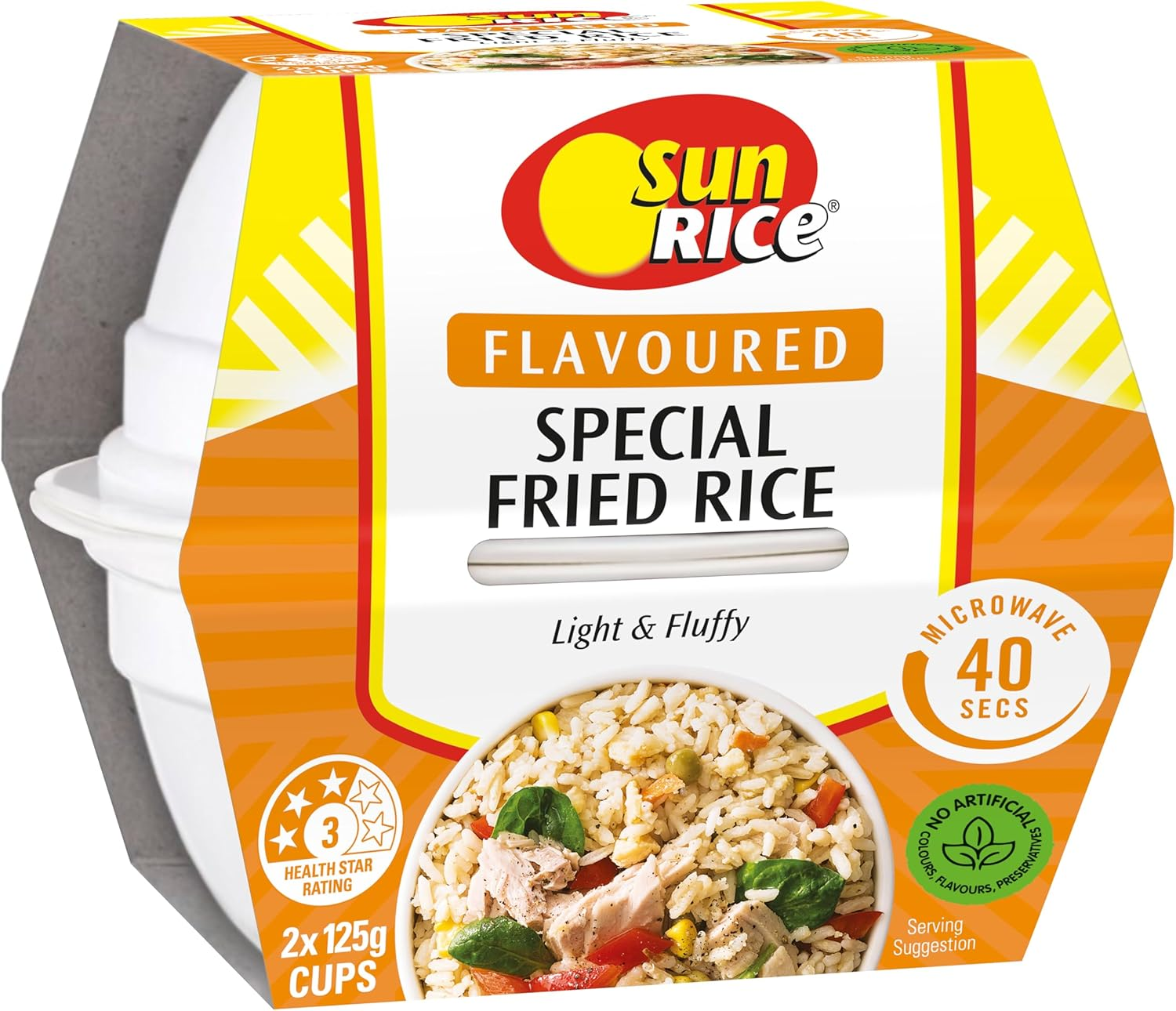Sunrice Microwave Special Fried Rice Flavoured Rice Cups 6X 2X125G